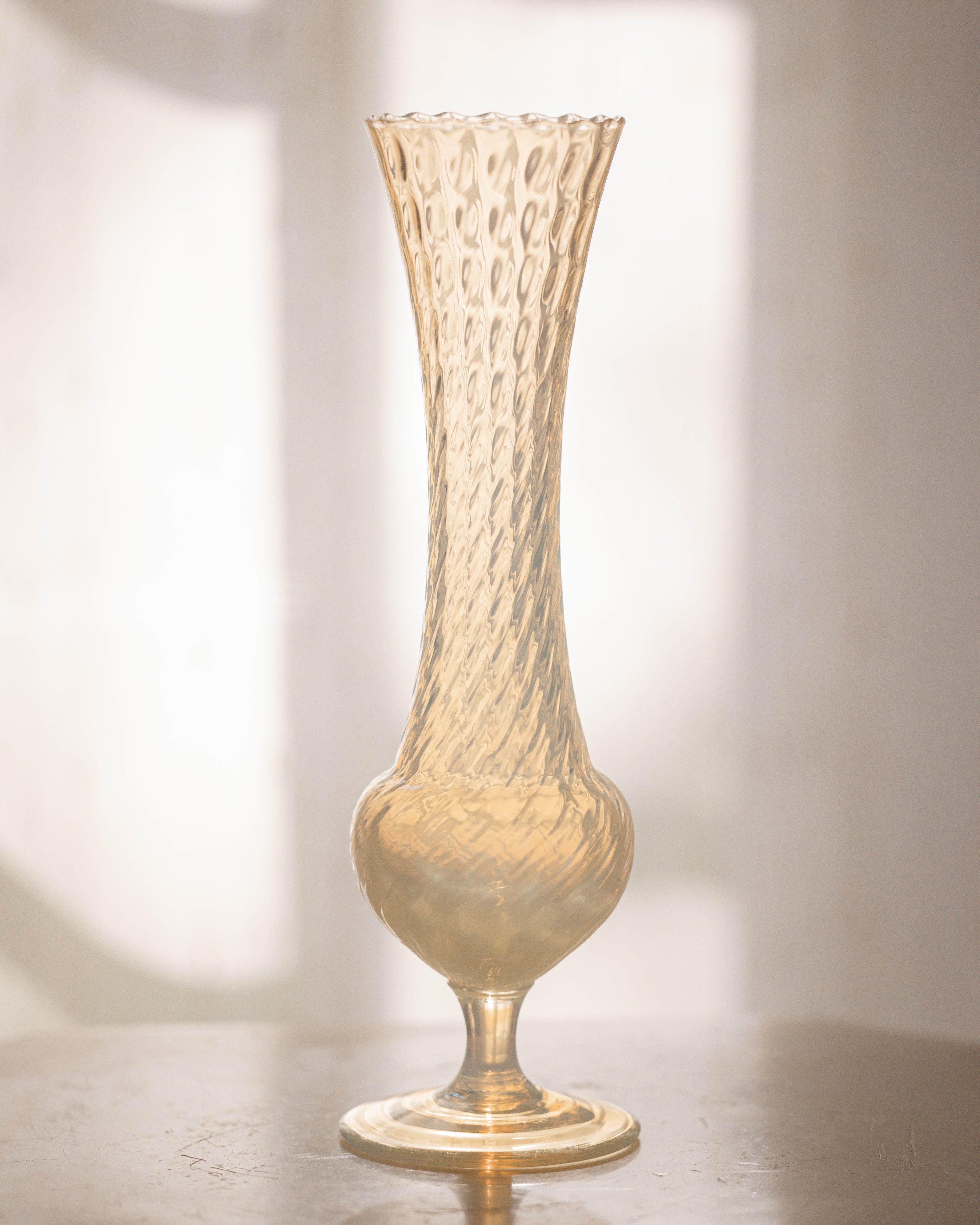 White Iridescent Empoli Italian Vase