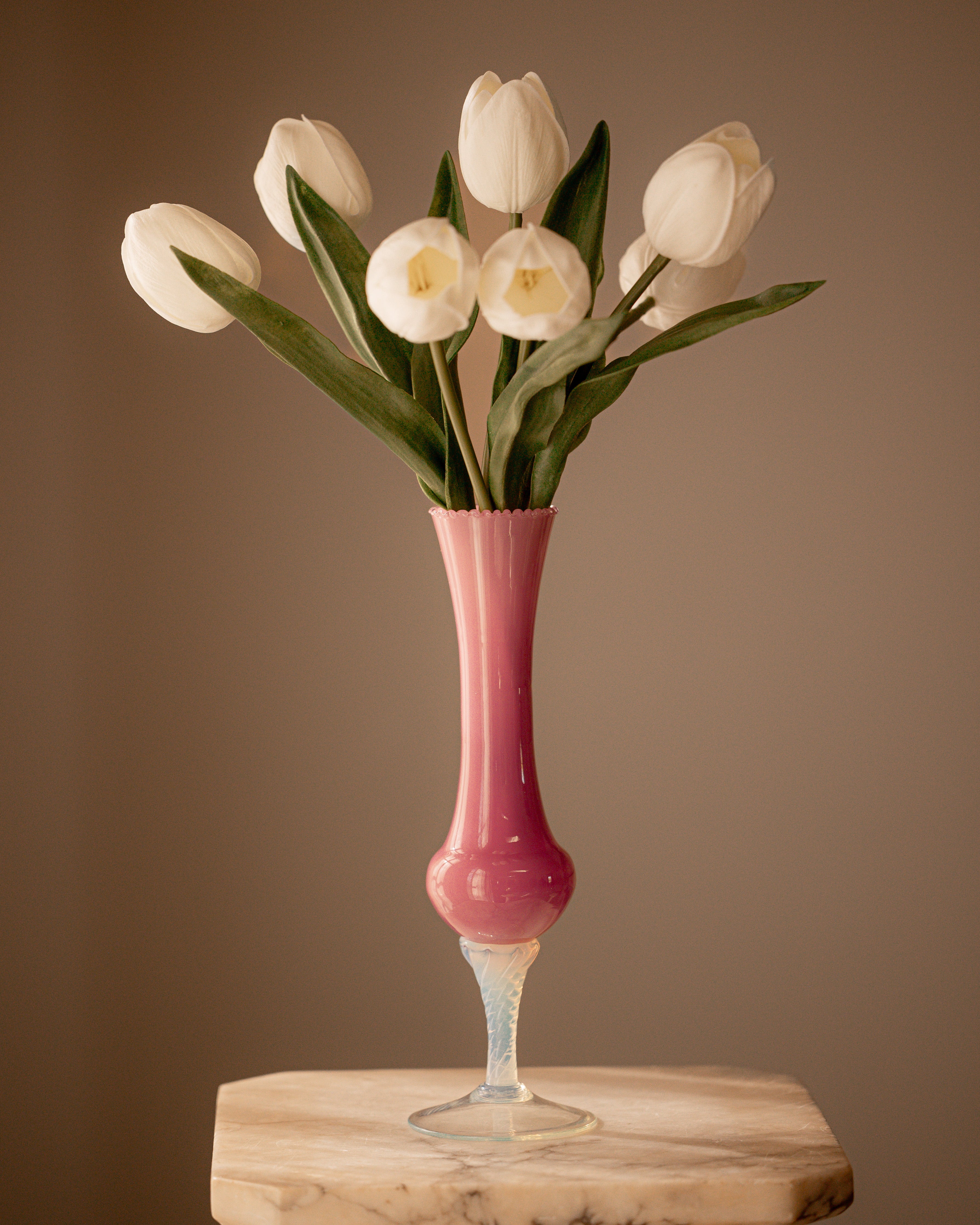 Pink Ombré Italian Opaline Vase
