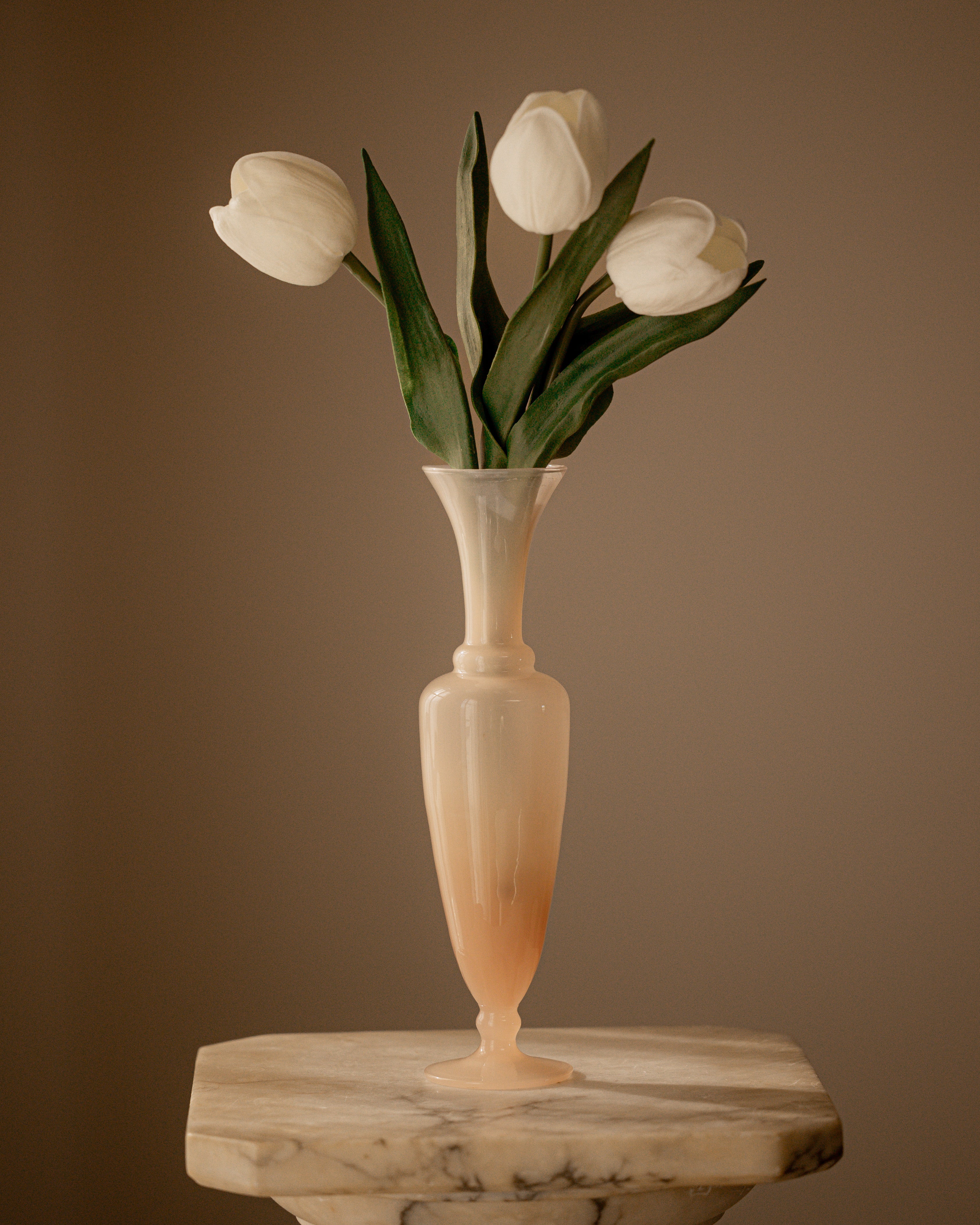 Blush Pink Ombre Italian Opaline Vase
