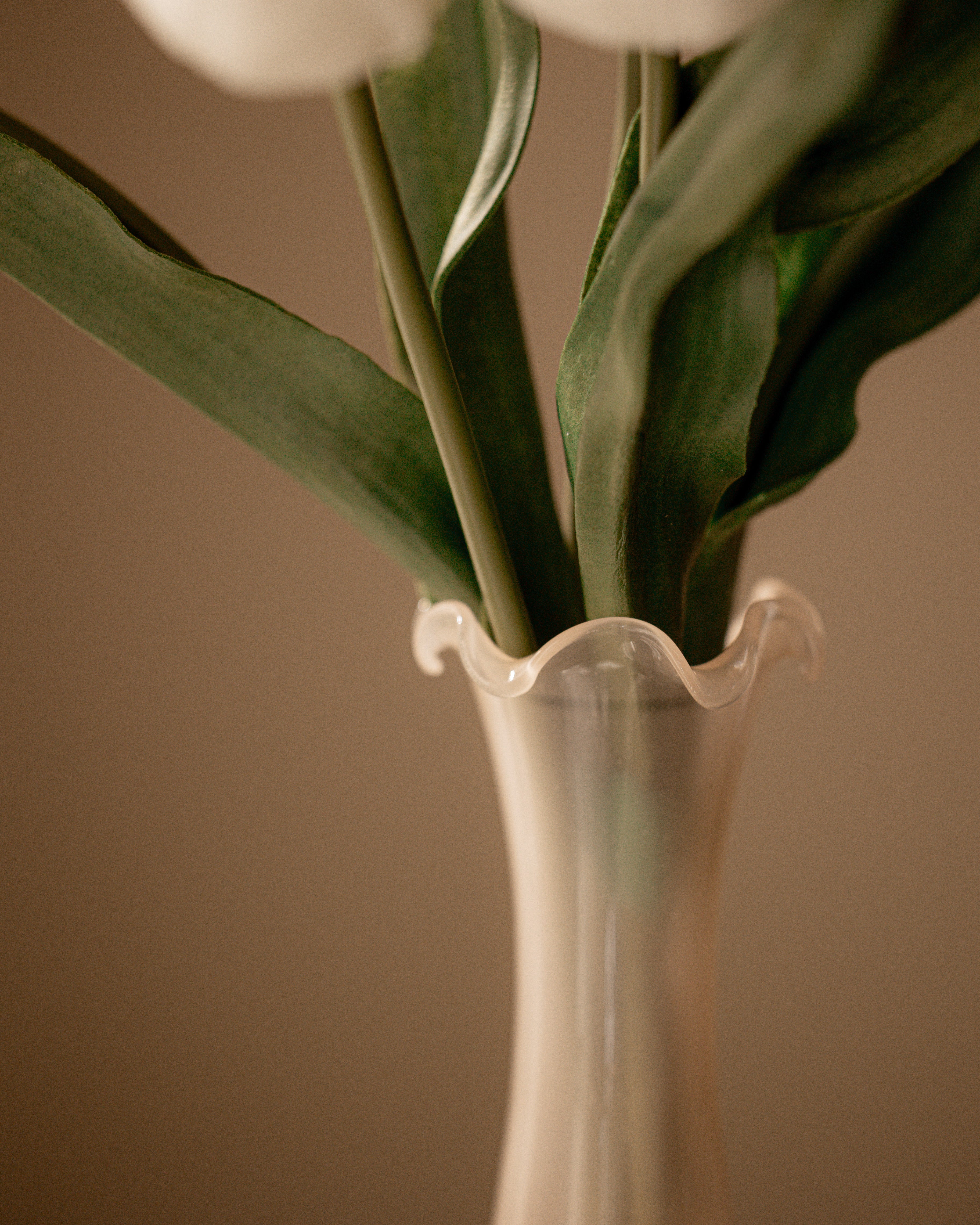 Blush Pink Italian Opaline Ruffle Vase 1.2