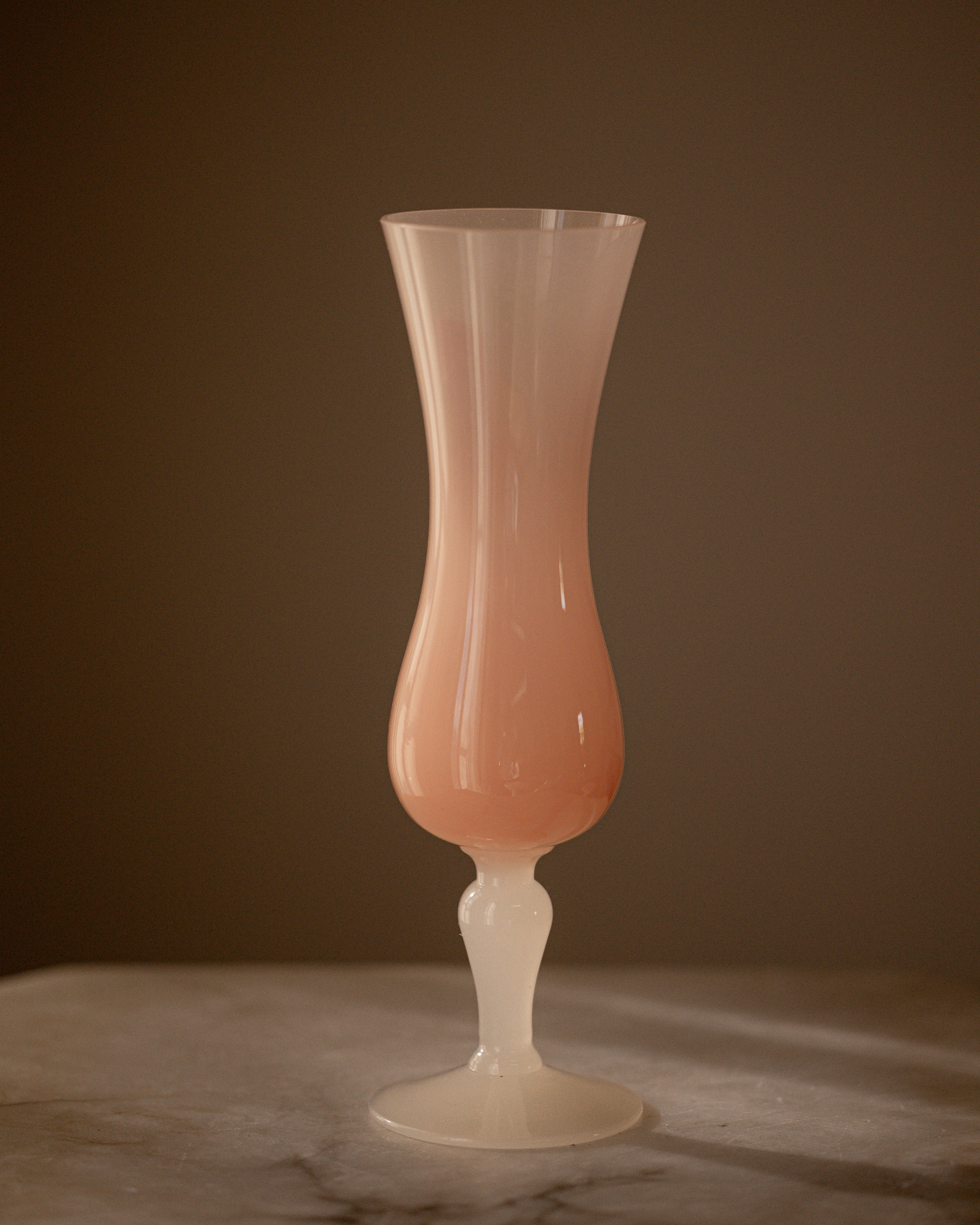 Pink & White Italian Opaline Vase