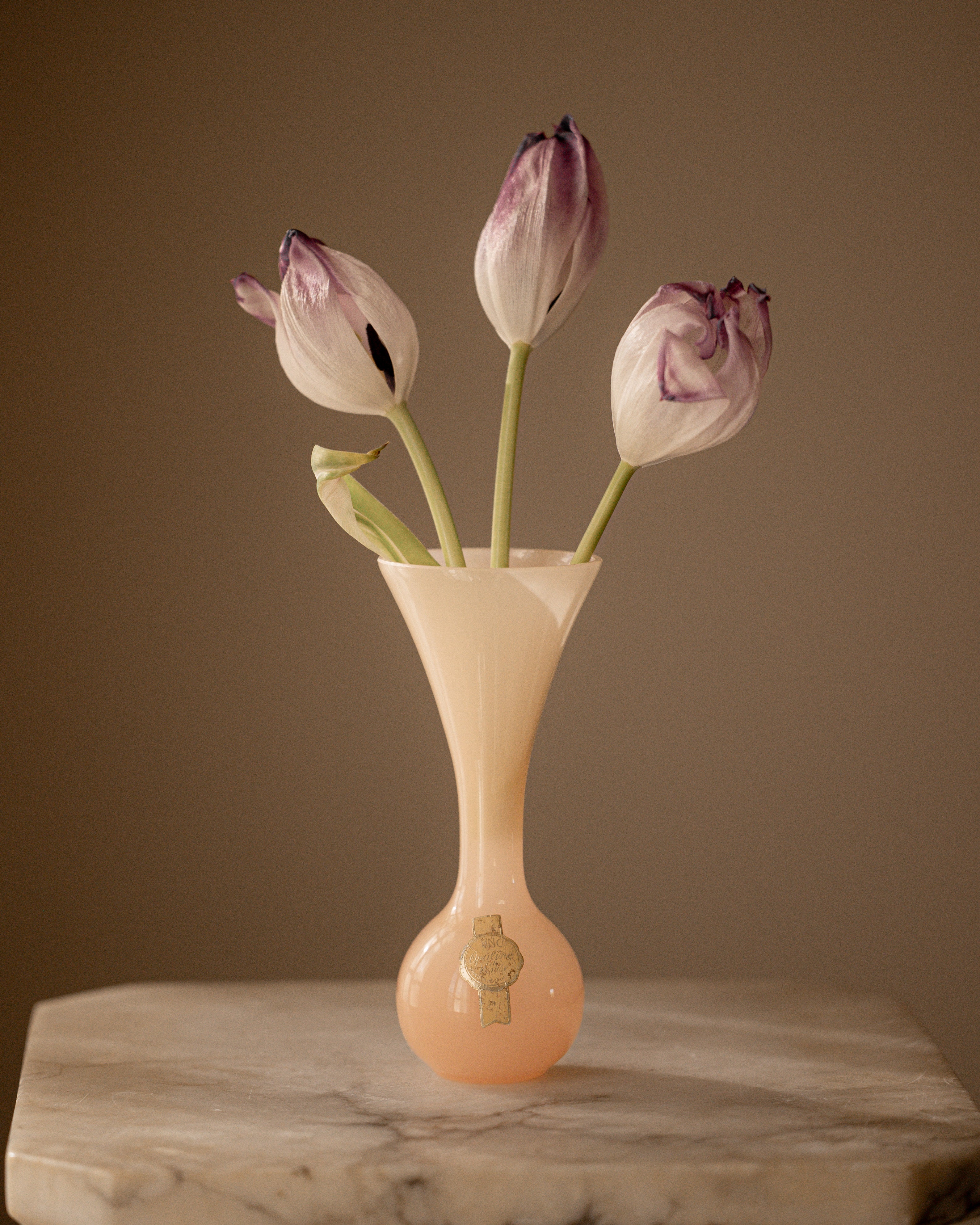 Blush Pink Italian Opaline Vase