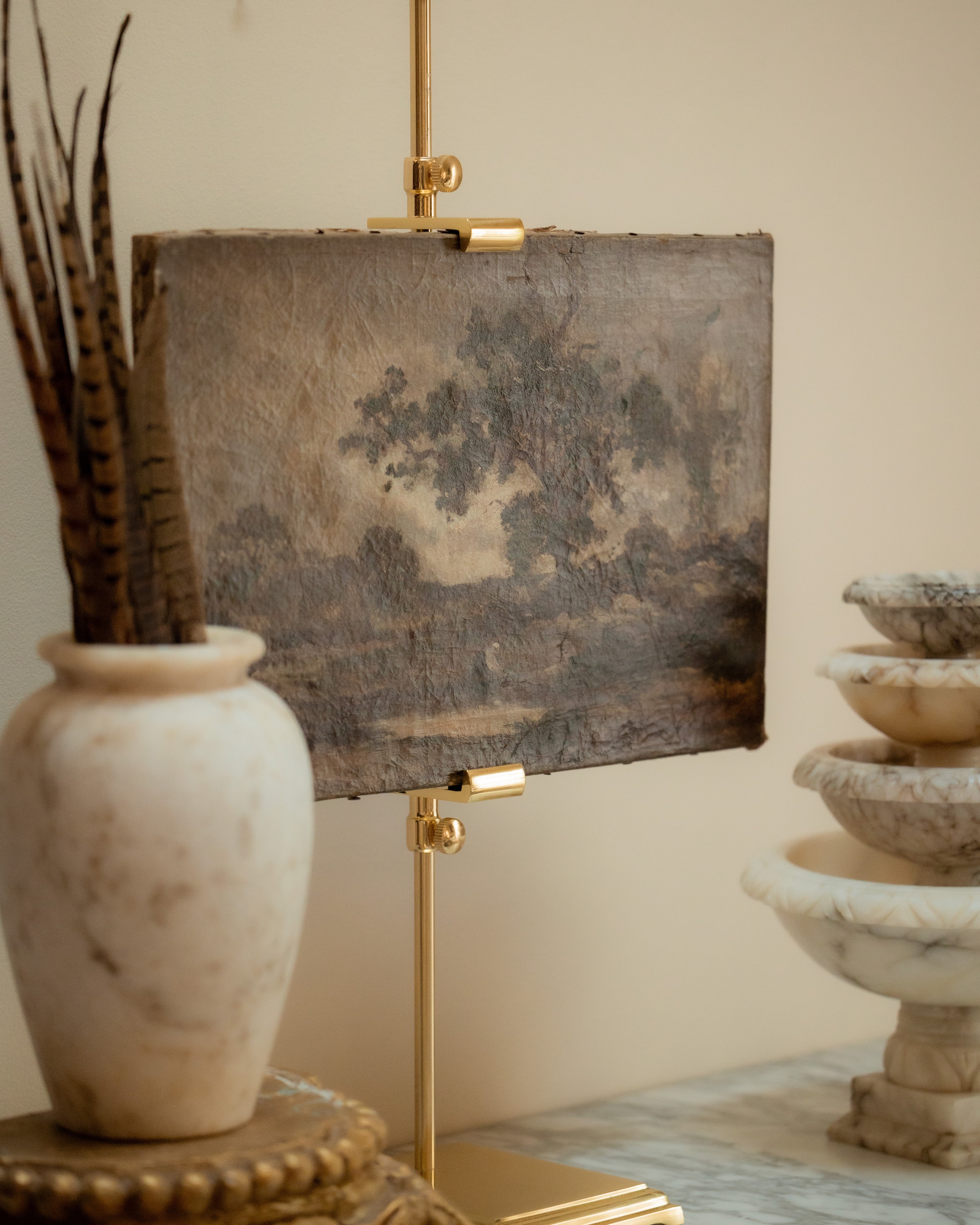 19th C. Moody Landscape Scene on Canvas