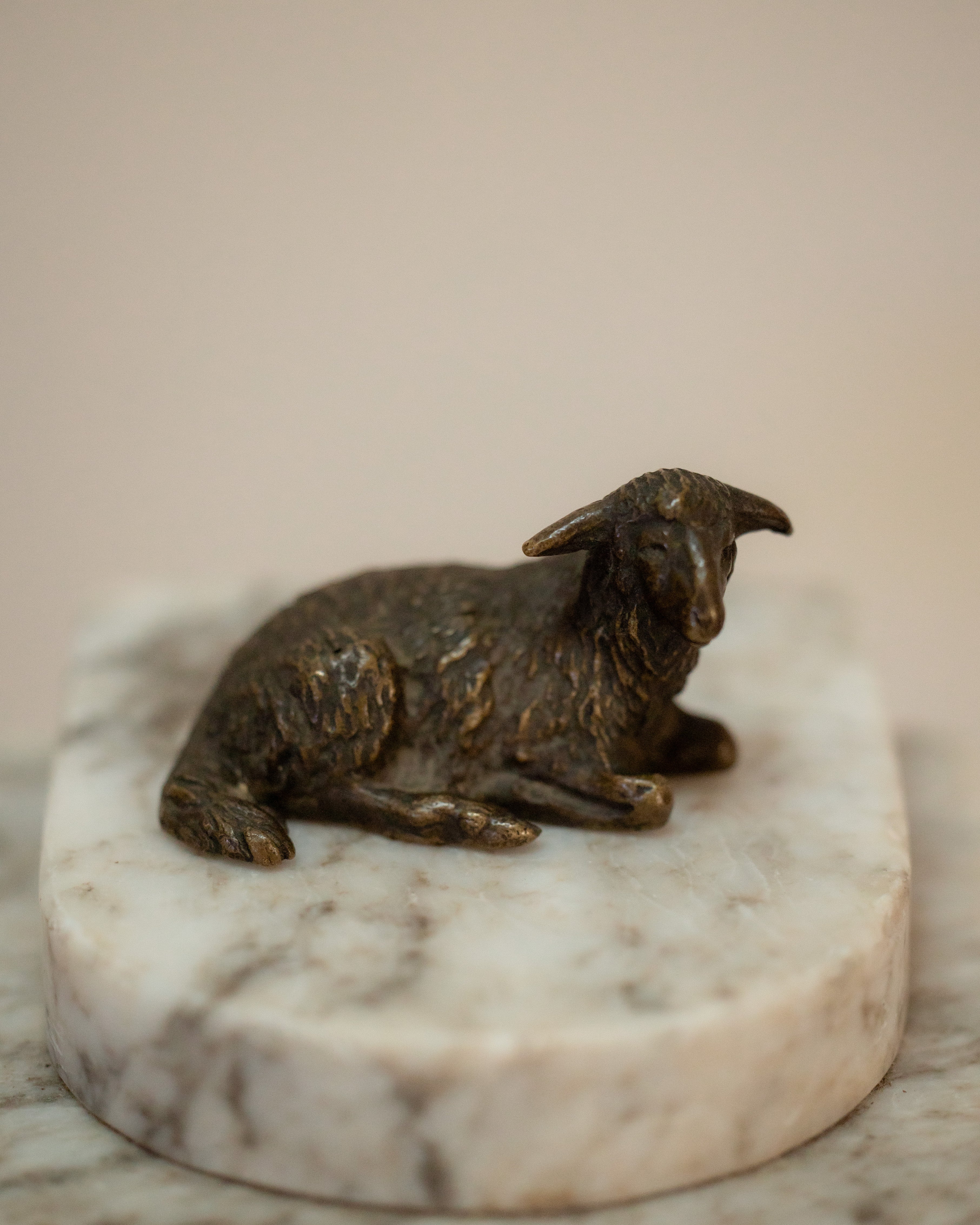 Miniature Heavy Bronze Lamb