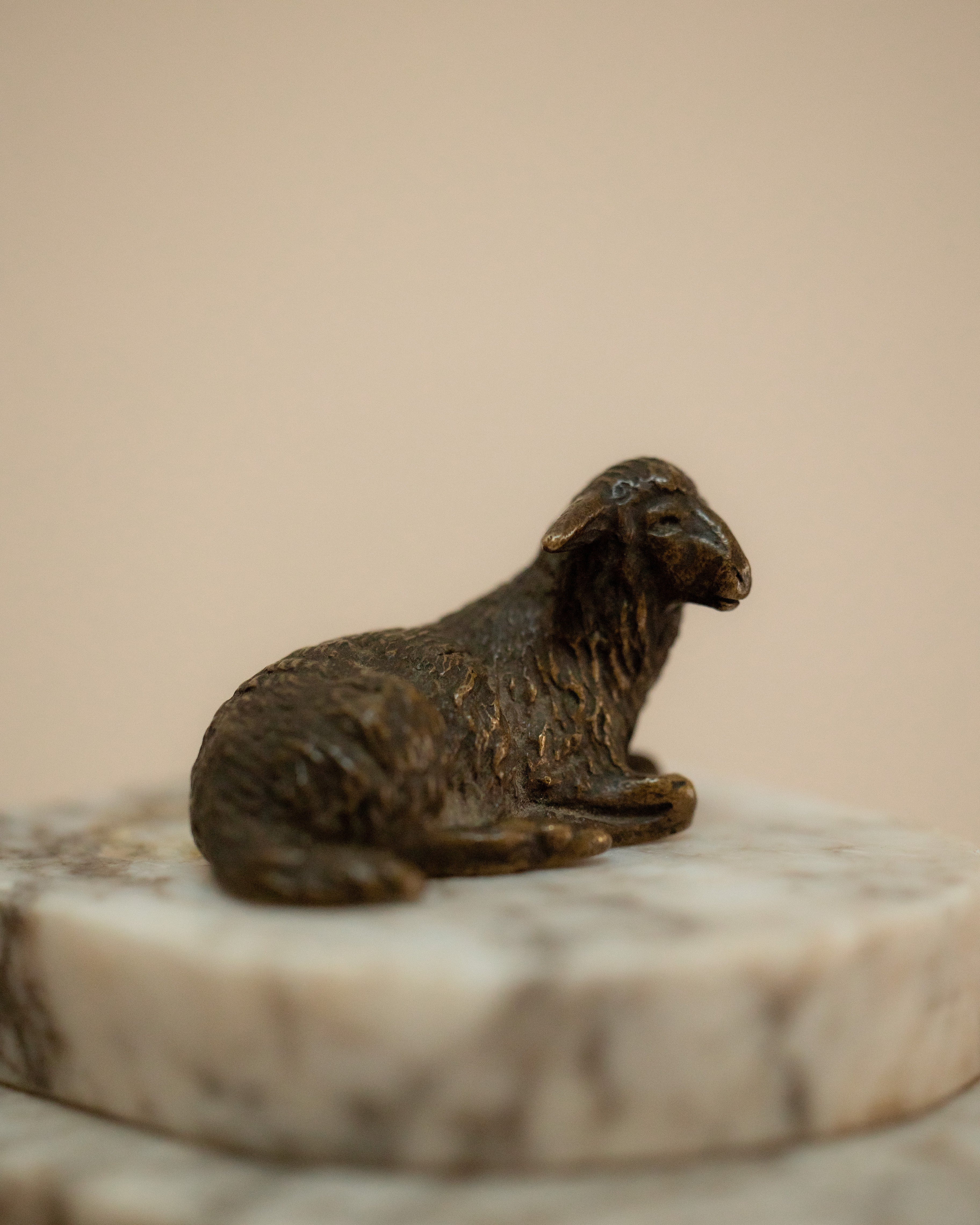 Miniature Heavy Bronze Lamb