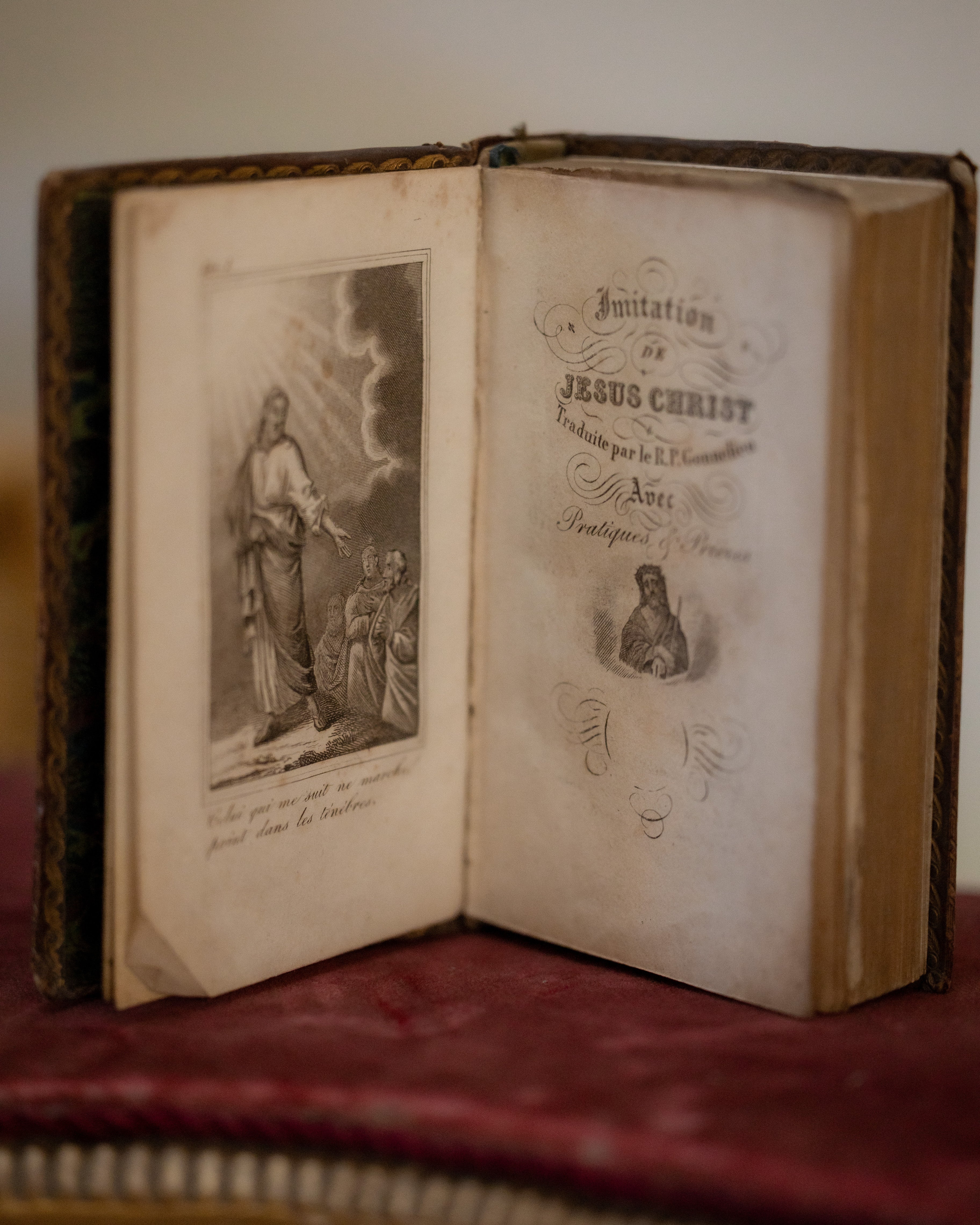 19th C. French Common Prayer Leather Book