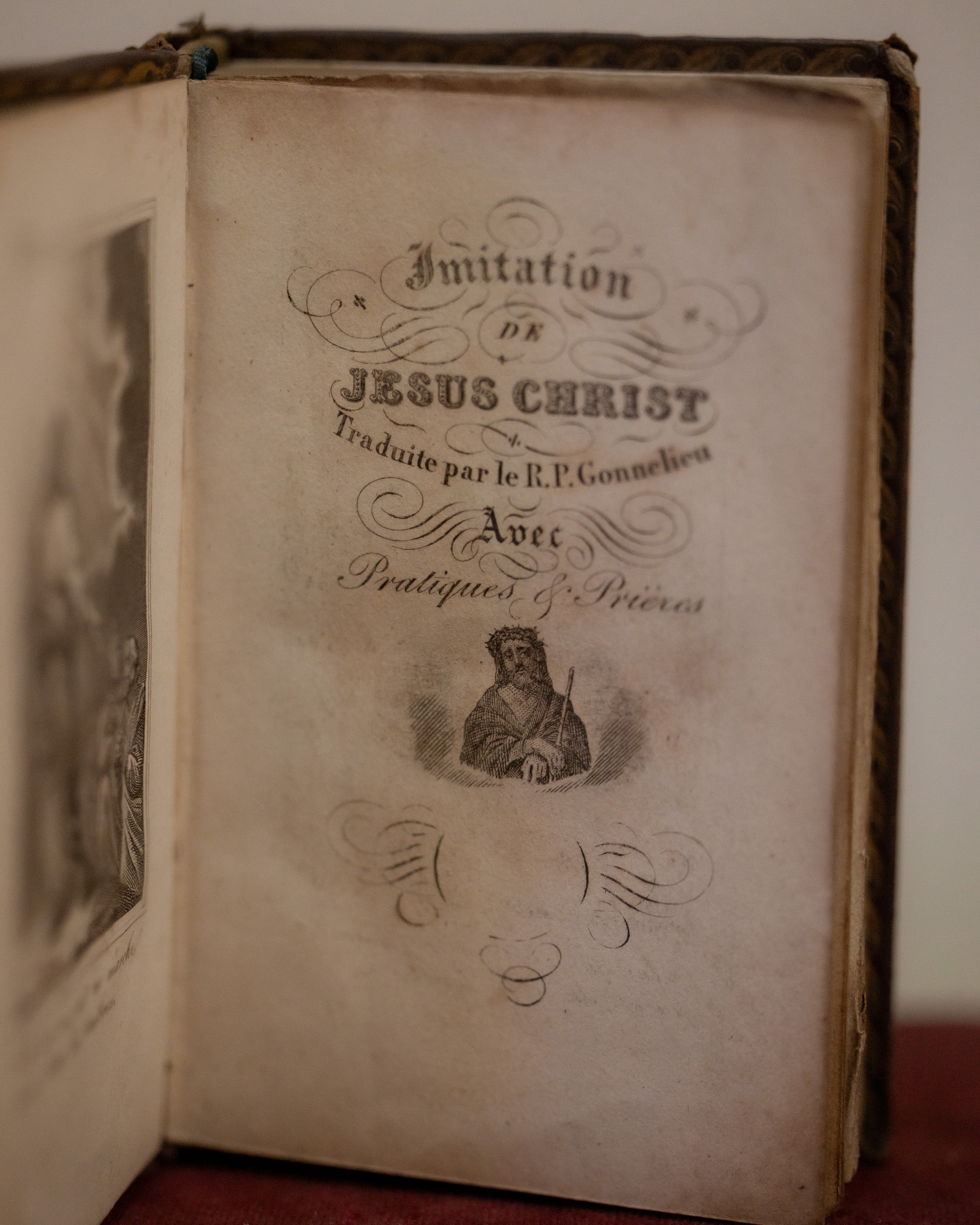 19th C. French Common Prayer Leather Book