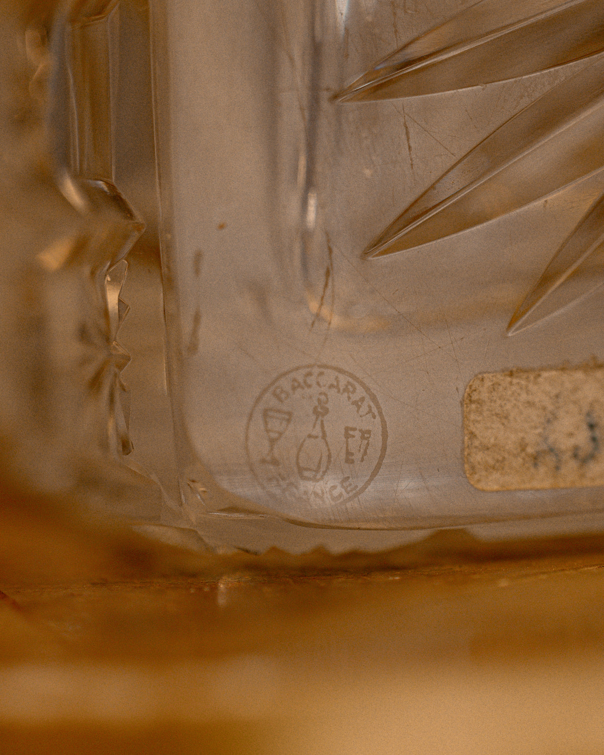 French Baccarat Stamped Cut Crystal Casket