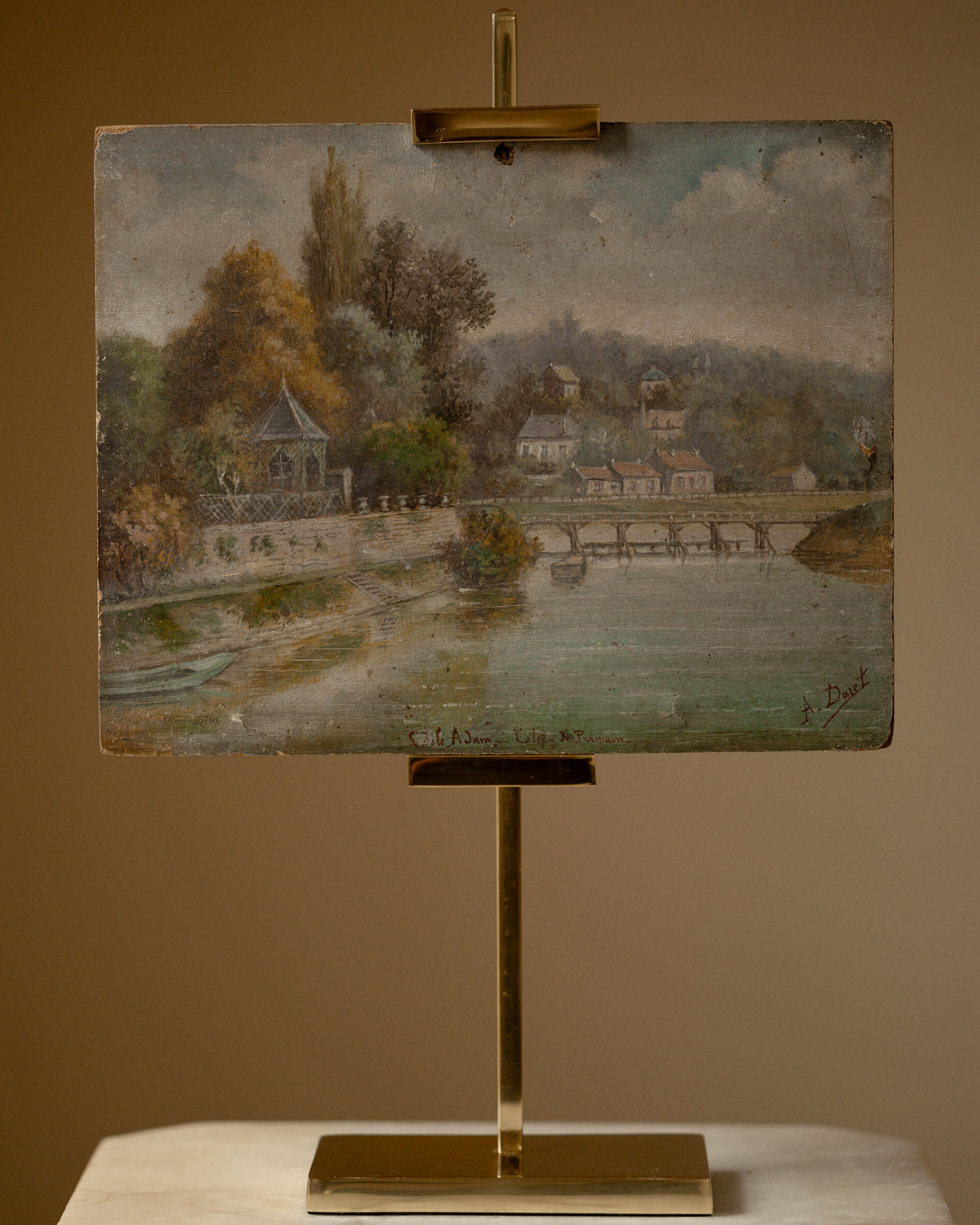 Antique French L’Isle-Adam Landscape Painting