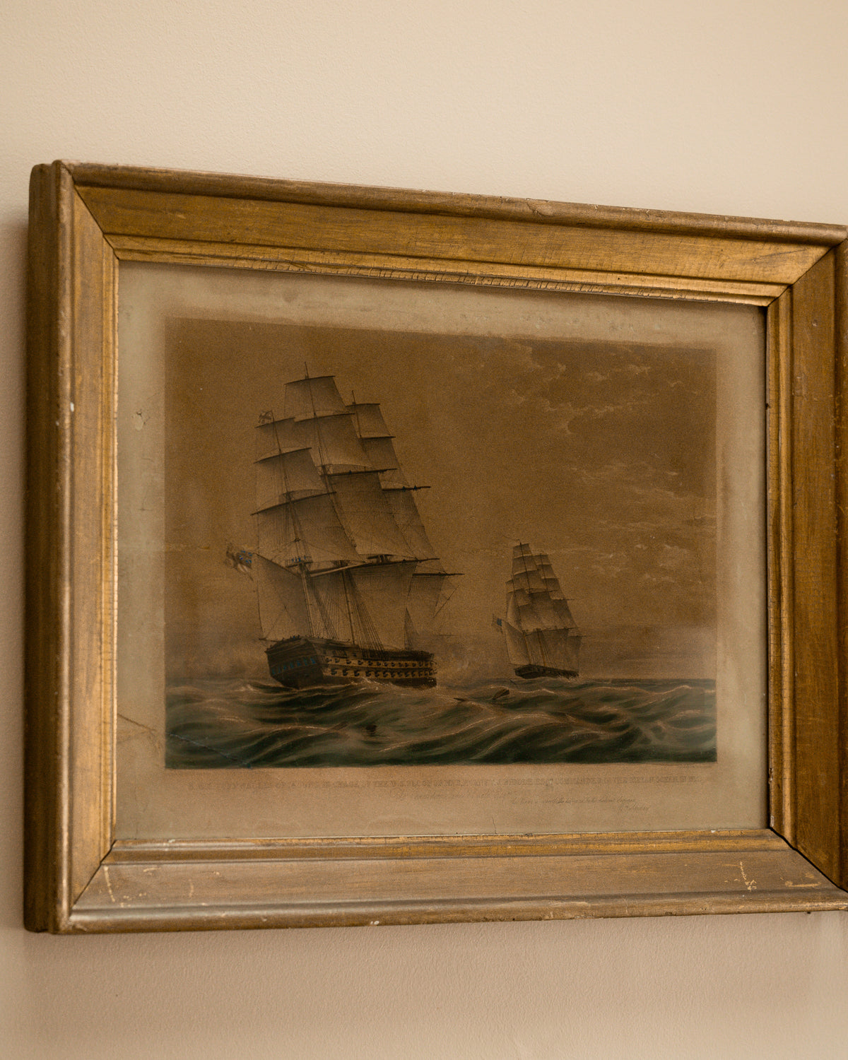 Pair of 19th-Century Hand-Colored Maritime Lithographs