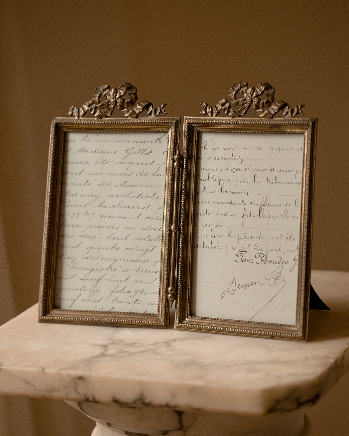 Antique French Louis XVI–Style Double Photo Frame