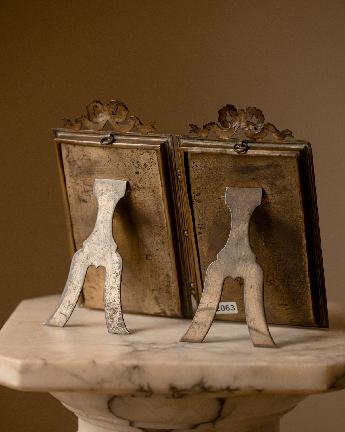 Antique French Louis XVI–Style Double Photo Frame