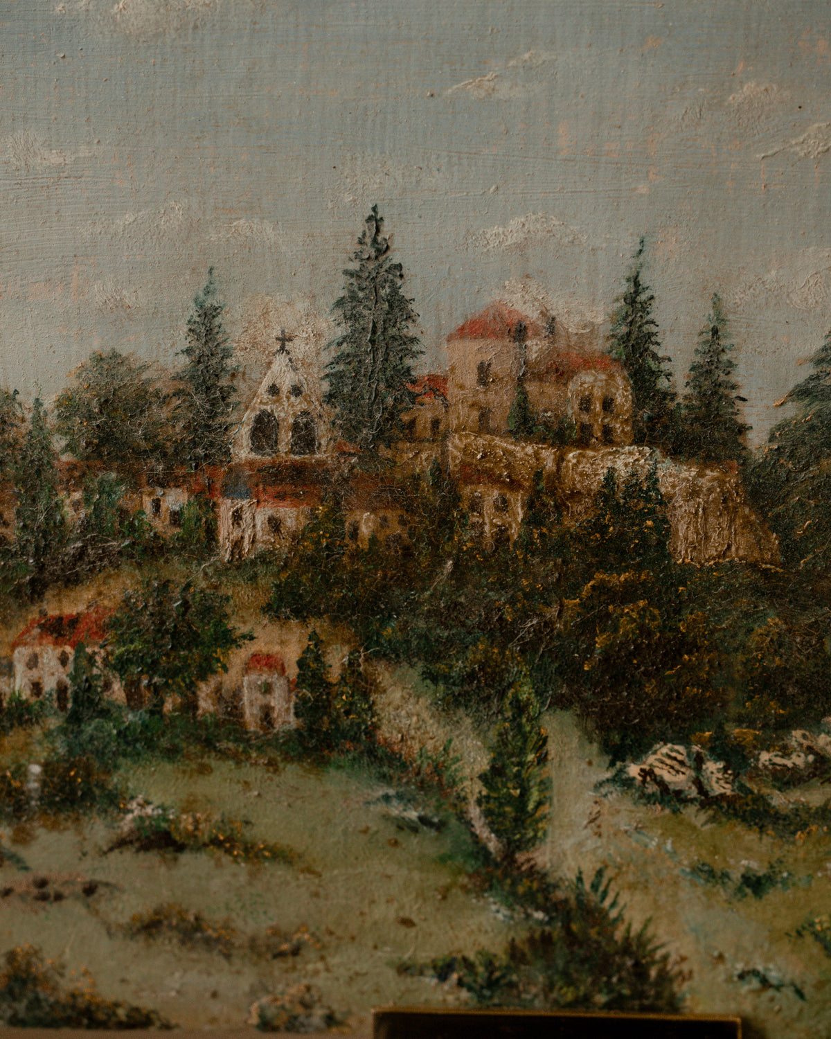 European Village Landscape Oil Painting