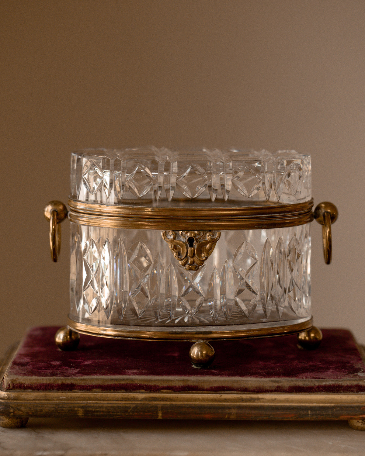 Napoleon III Cut Crystal Casket, Attributed to Baccarat, c. 1870