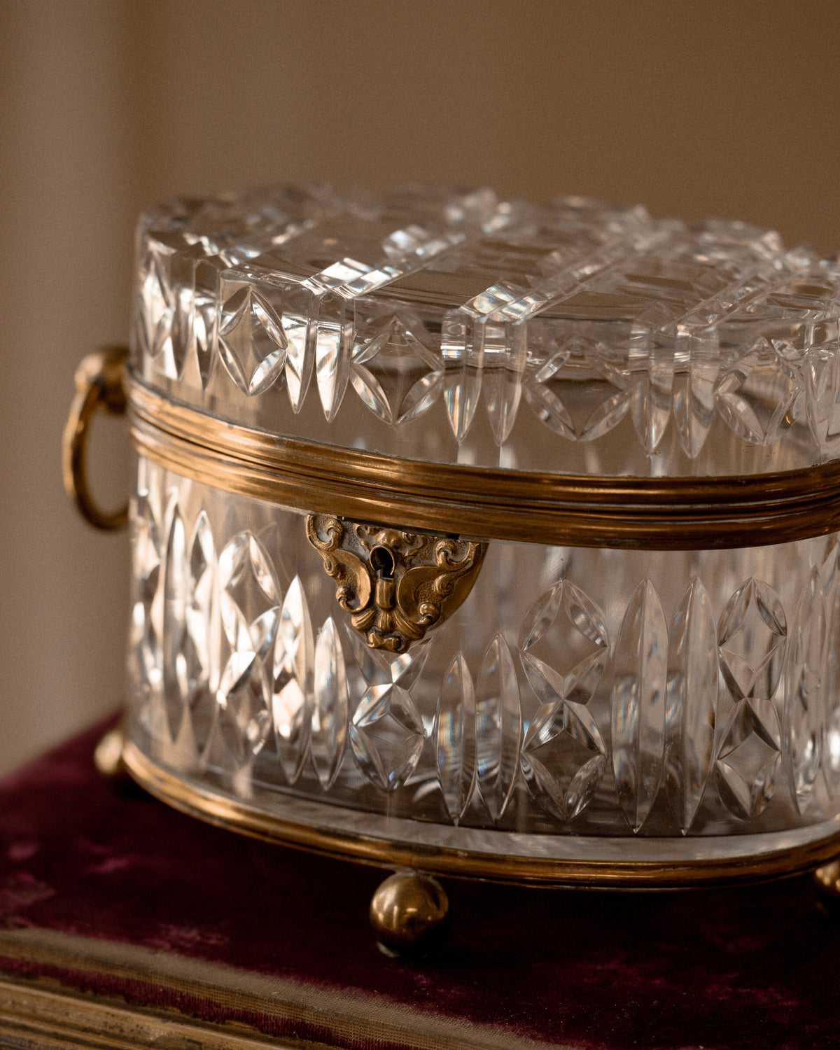 Napoleon III Cut Crystal Casket, Attributed to Baccarat, c. 1870