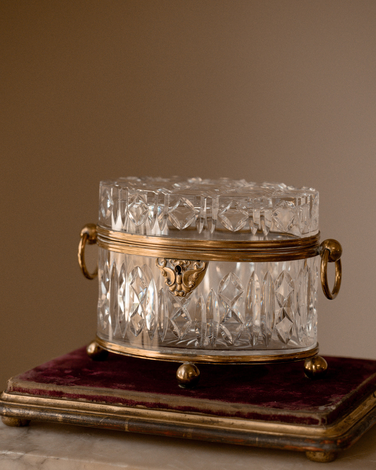 Napoleon III Cut Crystal Casket, Attributed to Baccarat, c. 1870