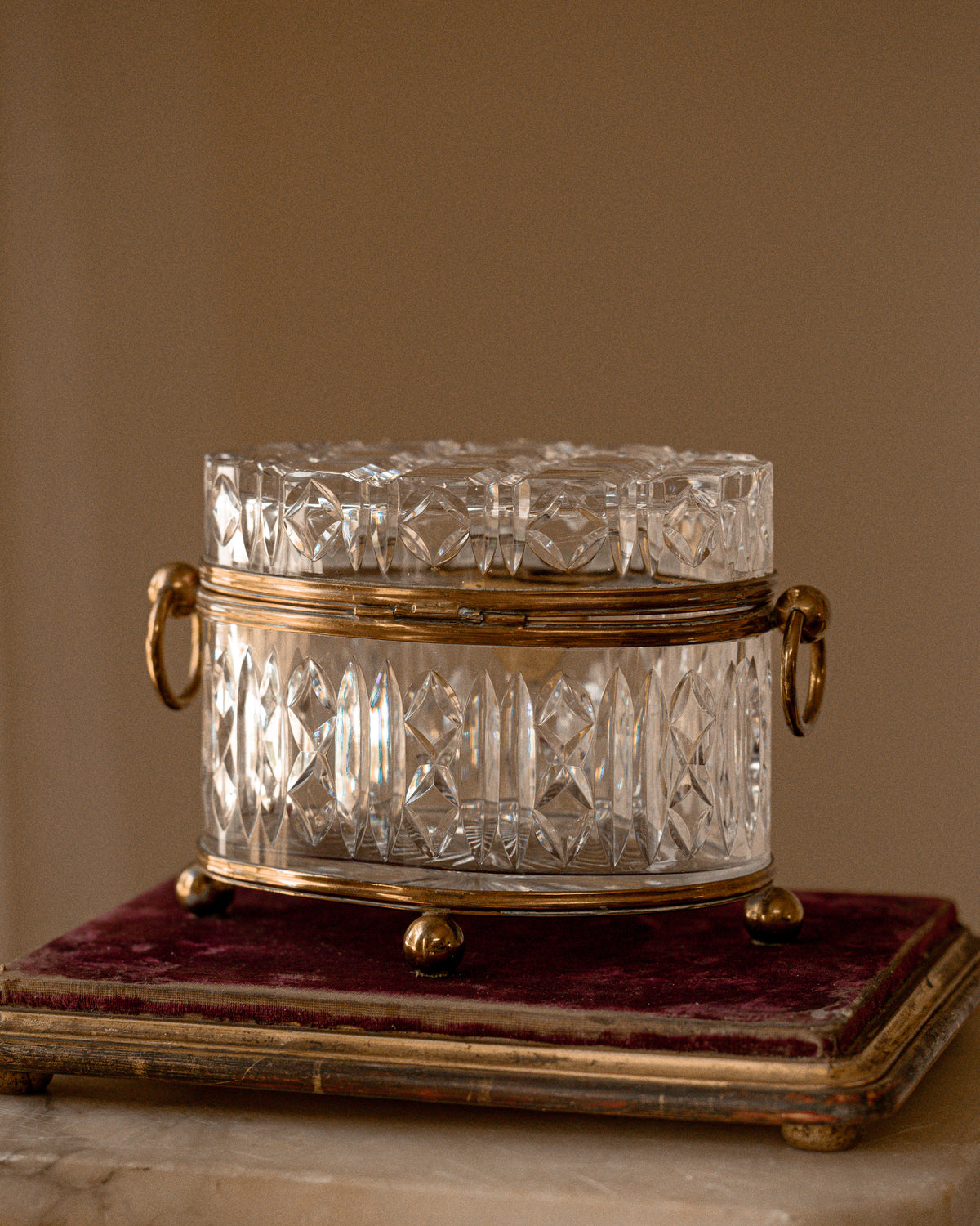 Napoleon III Cut Crystal Casket, Attributed to Baccarat, c. 1870