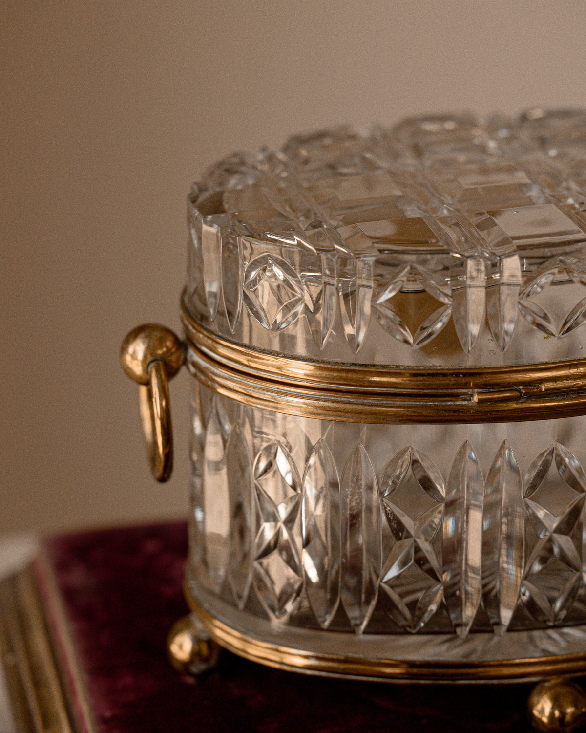 Napoleon III Cut Crystal Casket, Attributed to Baccarat, c. 1870