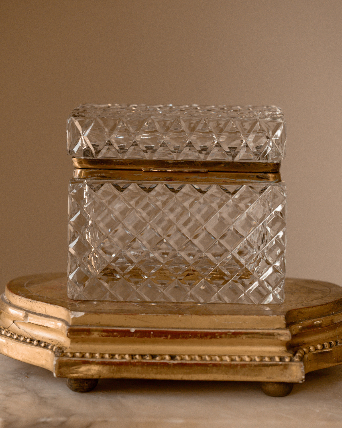 French Cut Crystal & Gilt-Metal Casket