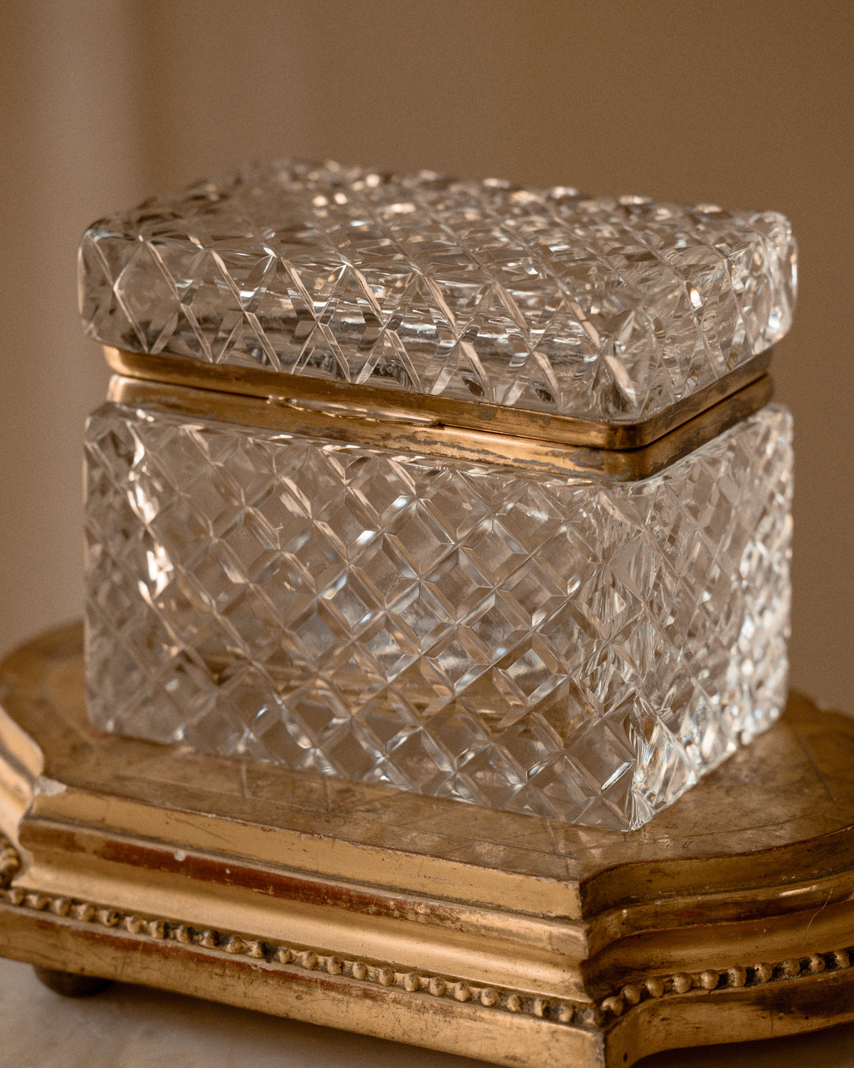 French Cut Crystal & Gilt-Metal Casket