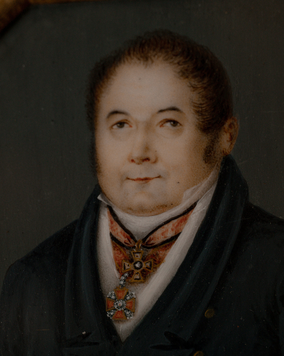 1815-1830 European Miniature Portrait of Nobleman