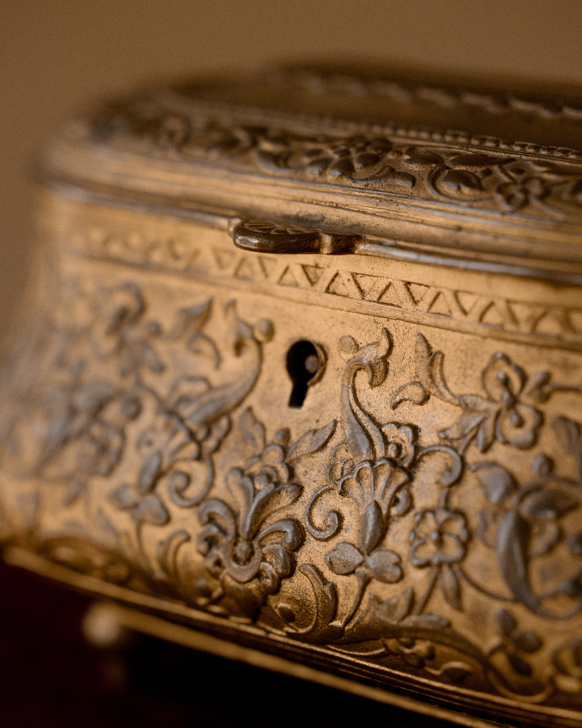 19th C. French F. Barbedienne Gilt Bronze Jewelry Casket