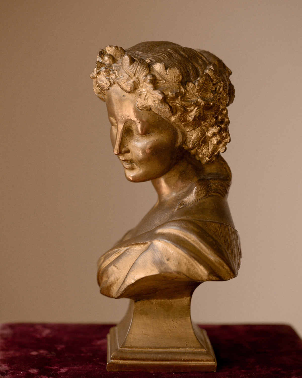 Antique Gilt Classical Female Bust