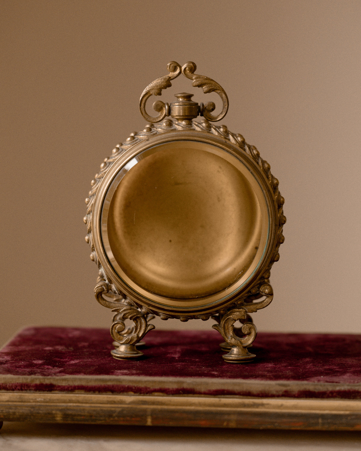 Antique French Brass Clock Case Vitrine