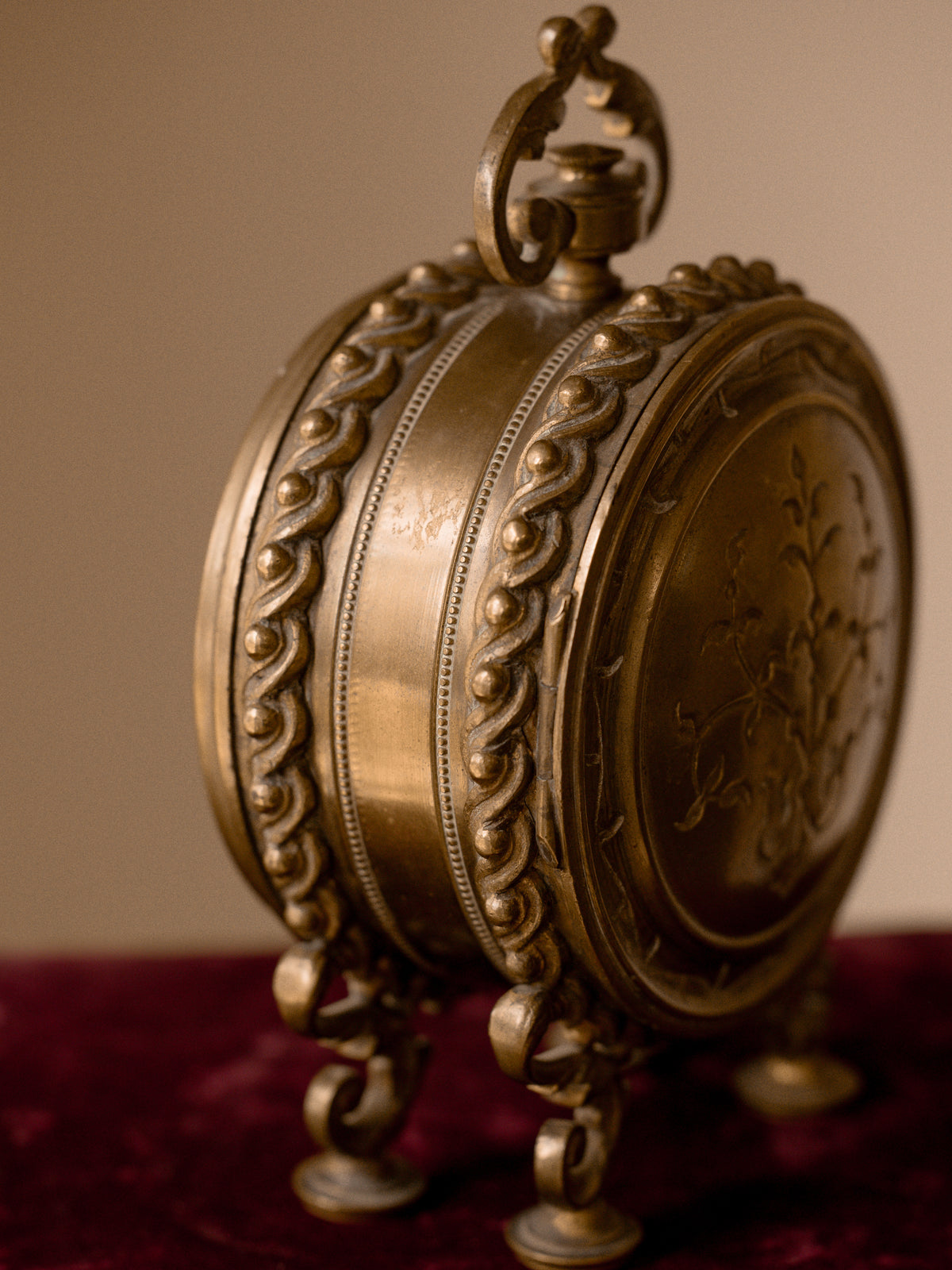 Antique French Brass Clock Case Vitrine