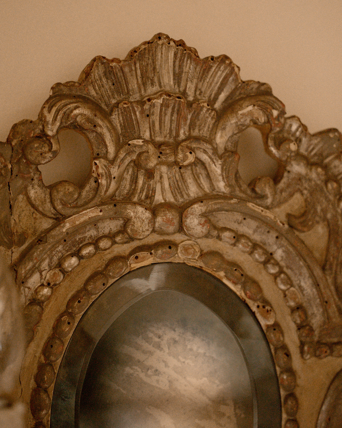 19th-Century Italian Giltwood Mirrored Wall Sconce