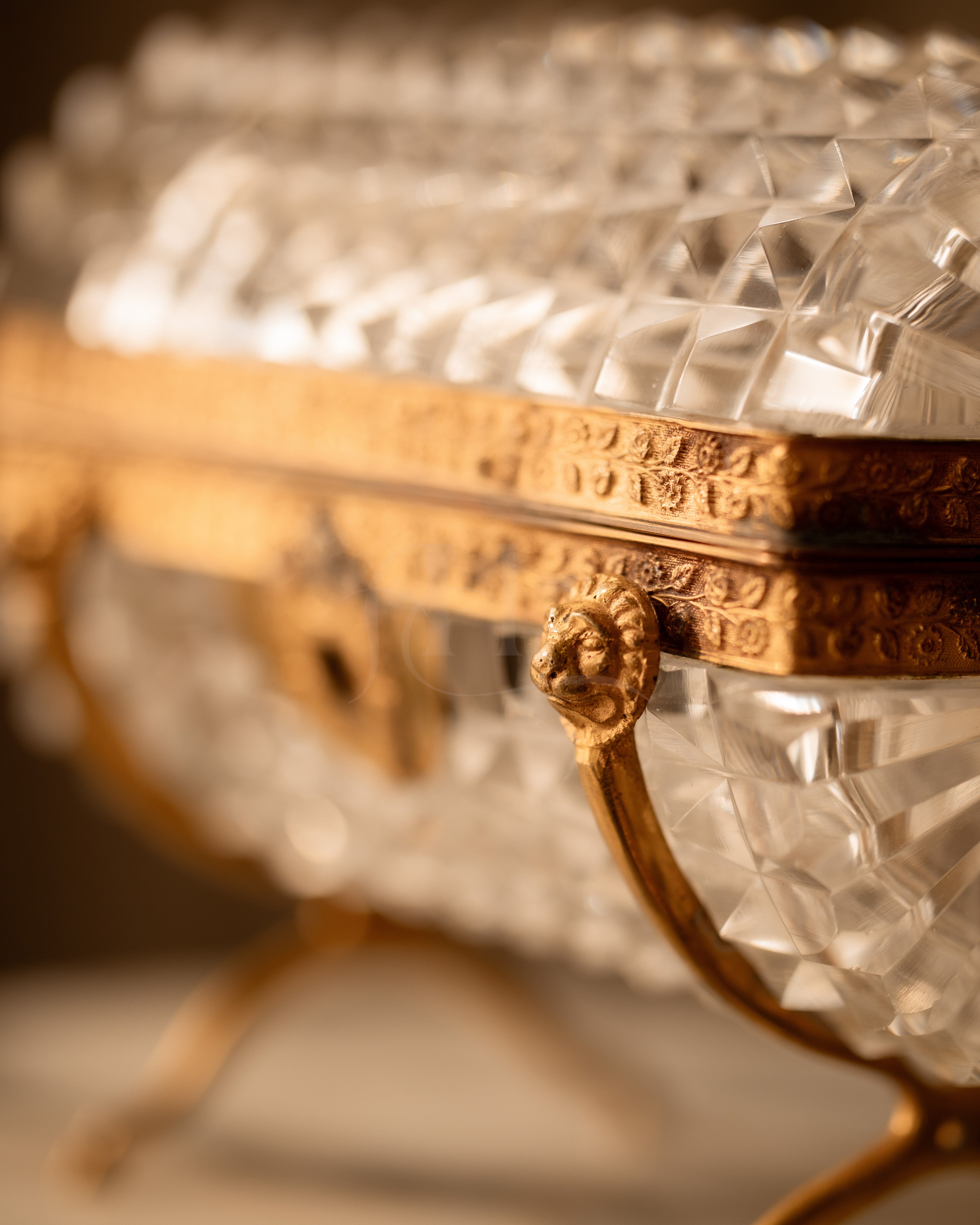Early to Mid 19th Century Cylinder French Crystal Casket