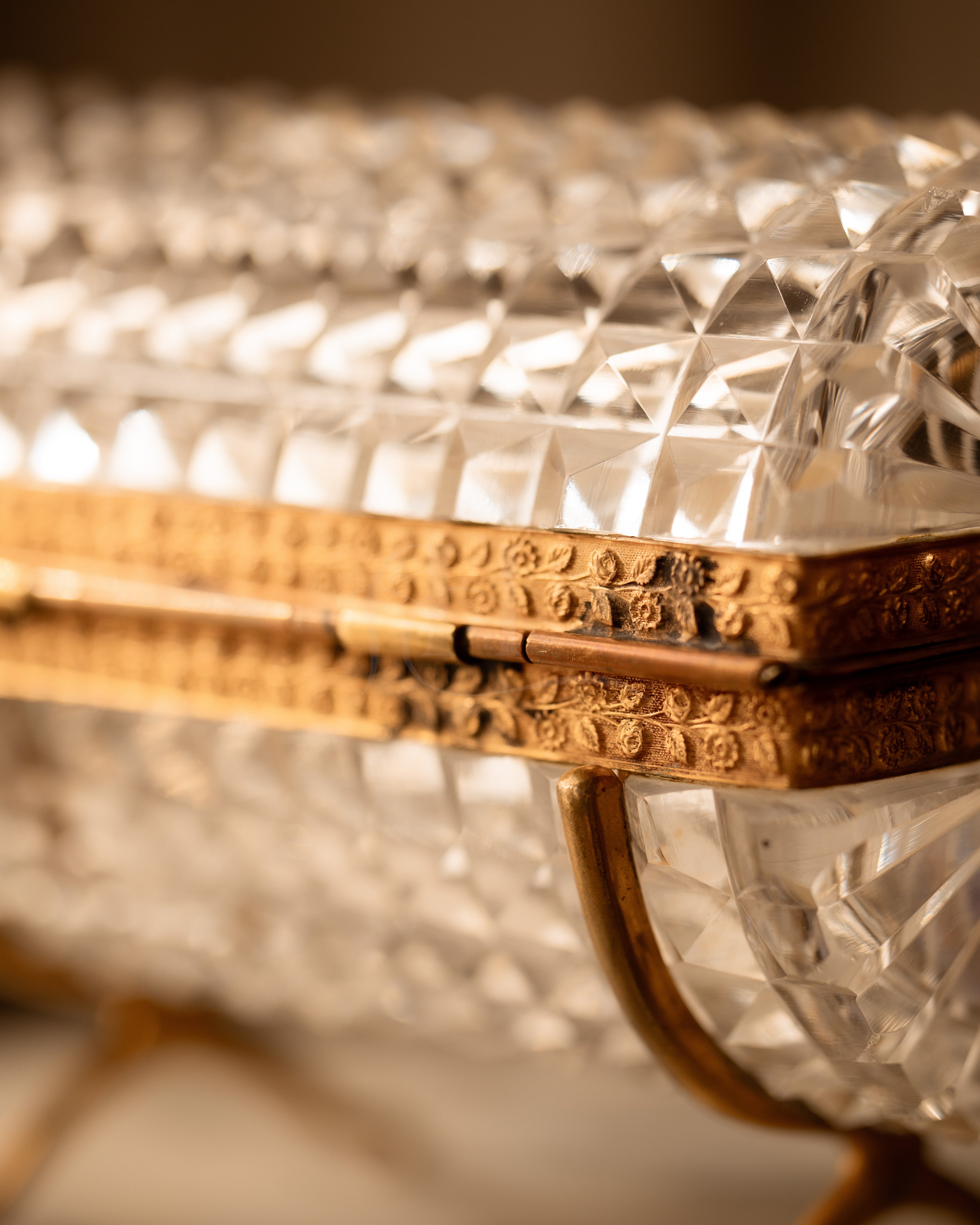 Early to Mid 19th Century Cylinder French Crystal Casket