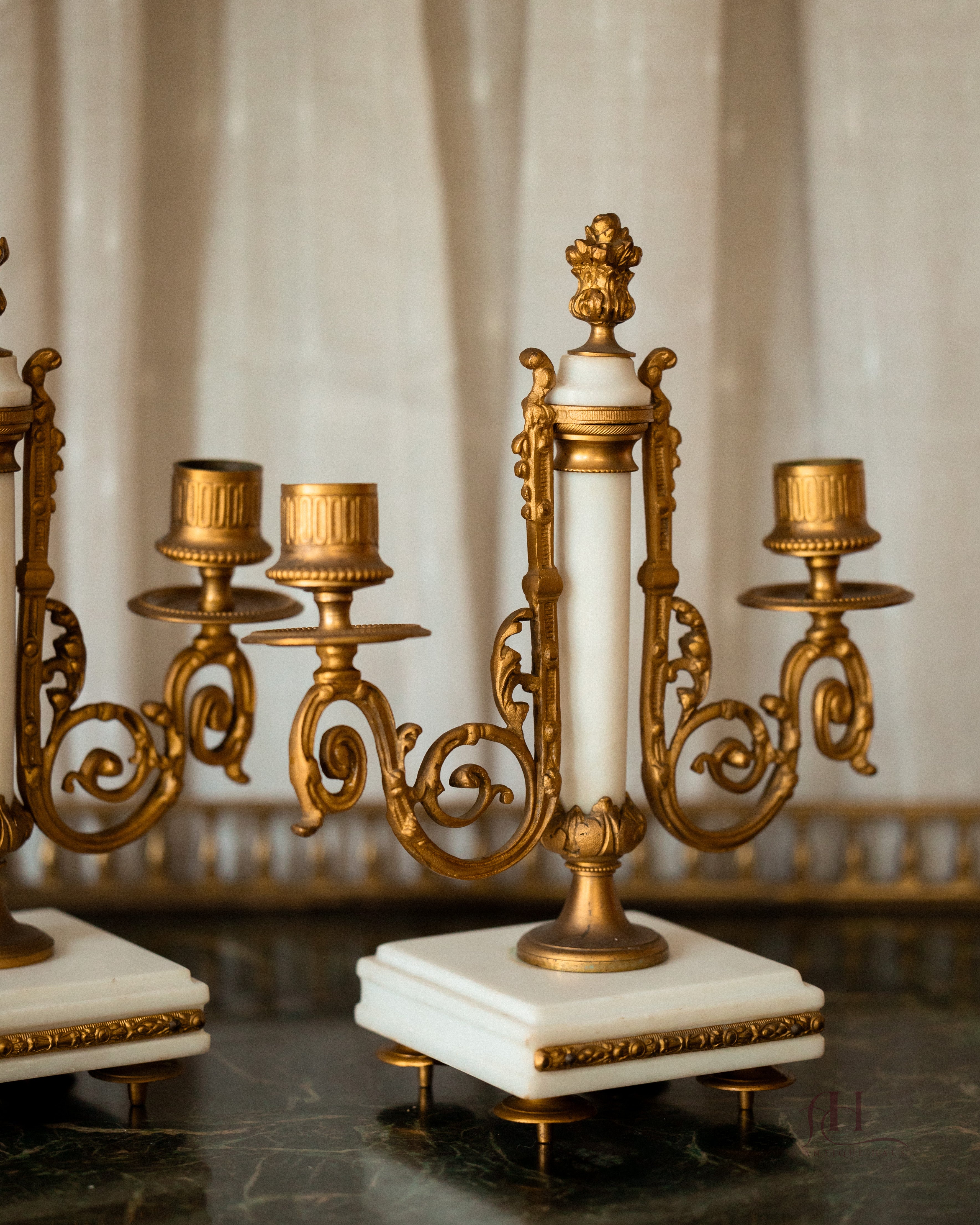 Louis XVI Marble & Bronze Candelabras
