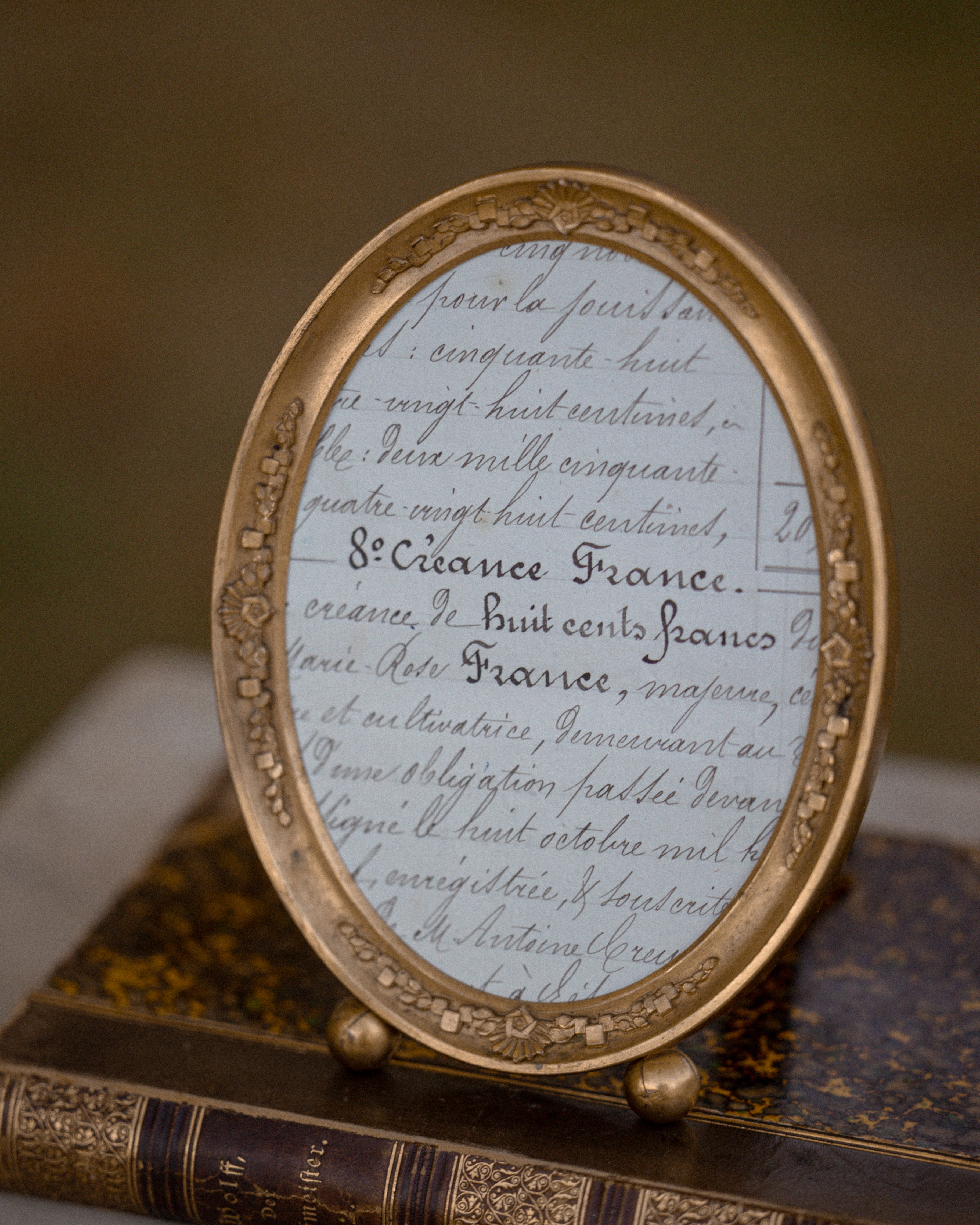 19th Century French Oval Frame w/ Ball Feet