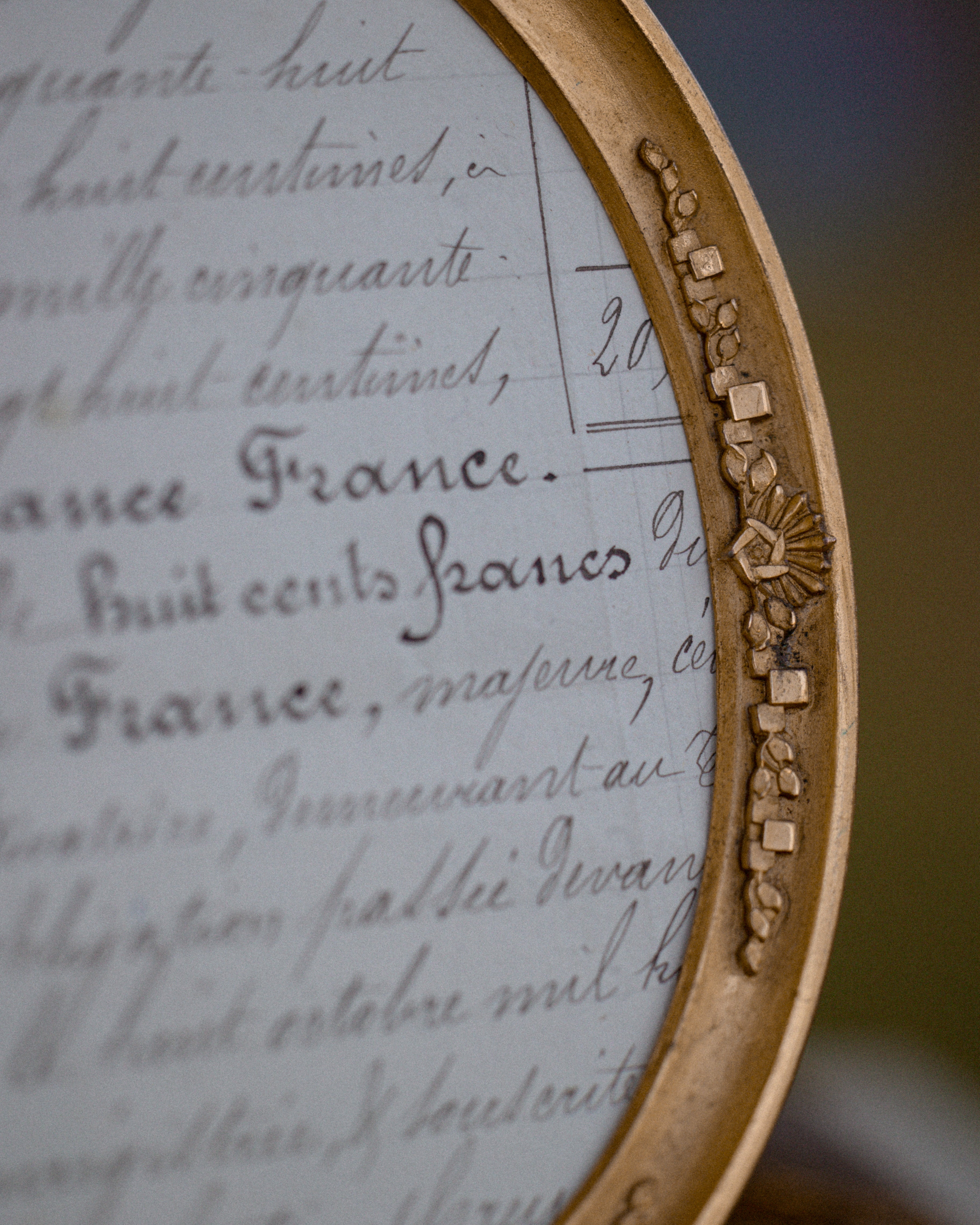 19th Century French Oval Frame w/ Ball Feet