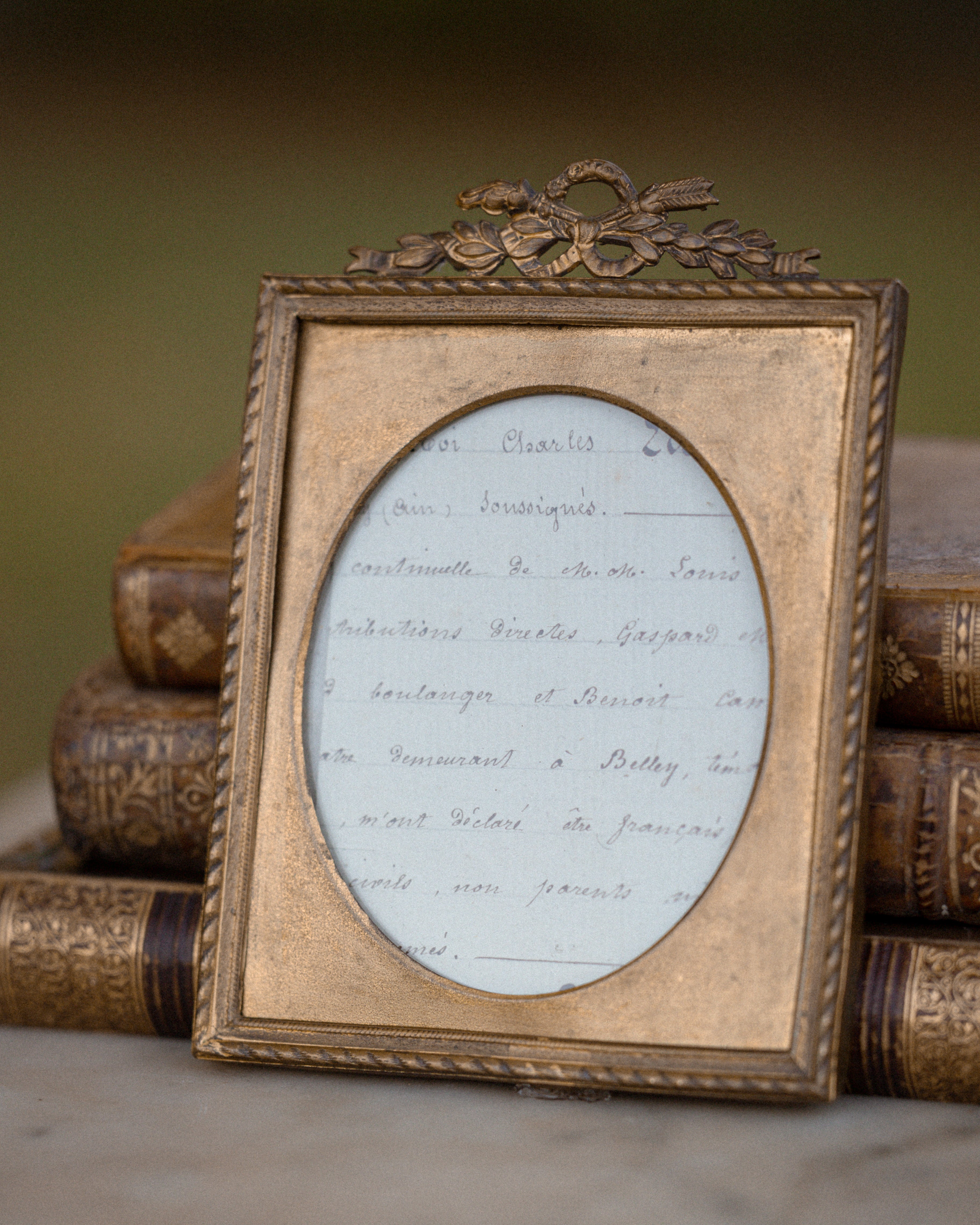Antique French Torch Motif Frame