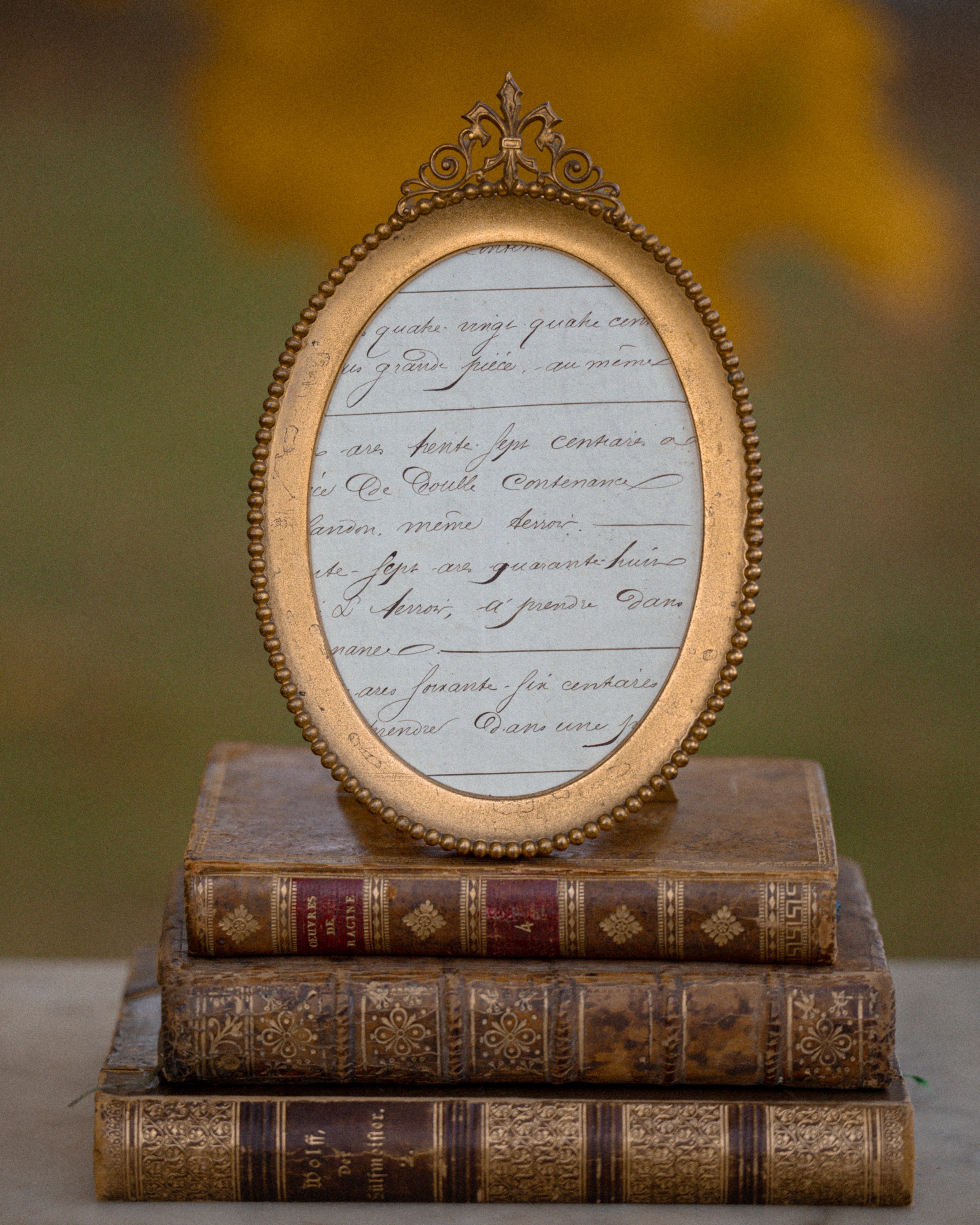 Antique French Beaded Frame w/ Scroll Motif