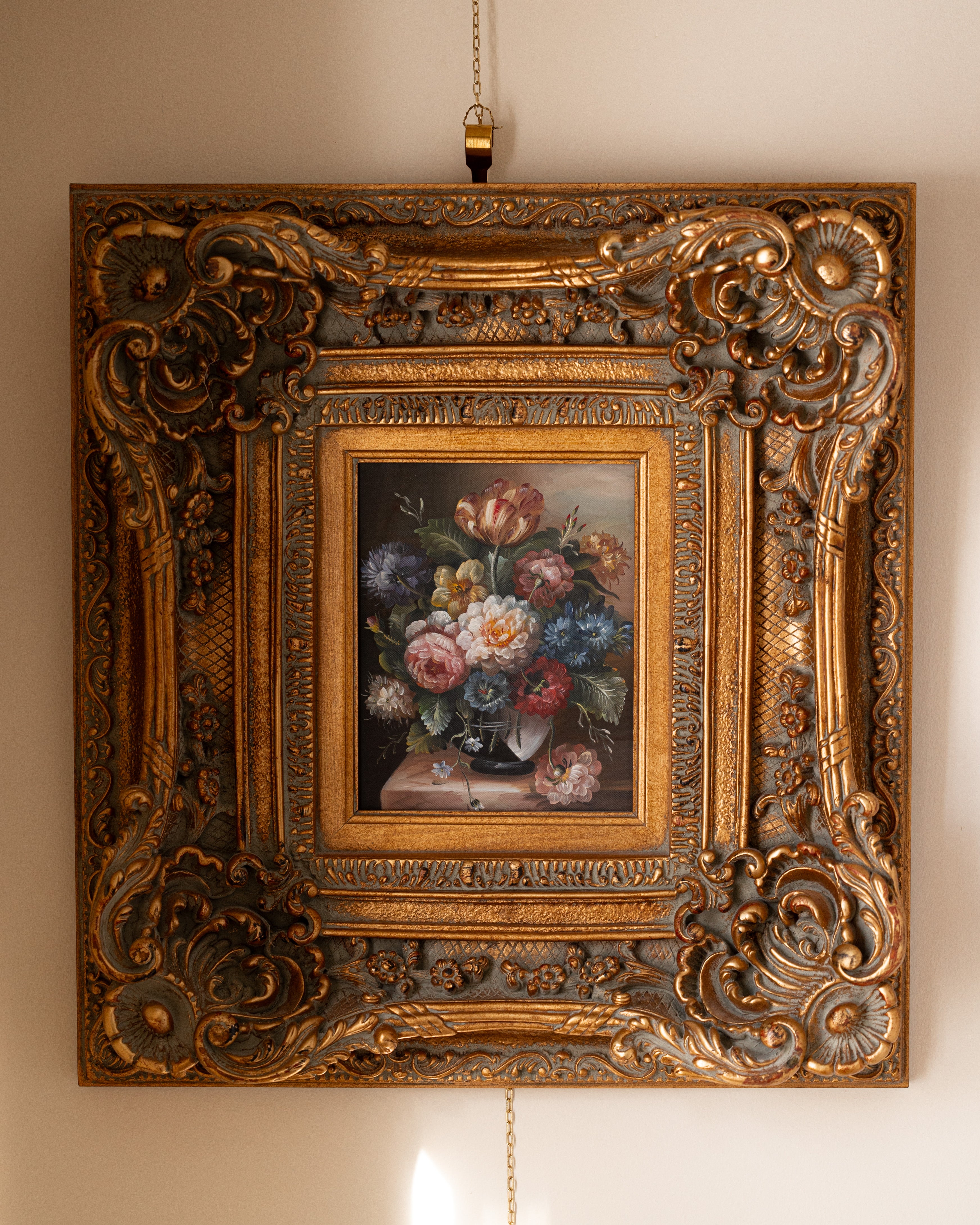 Floral Still Life in Ornate Frame