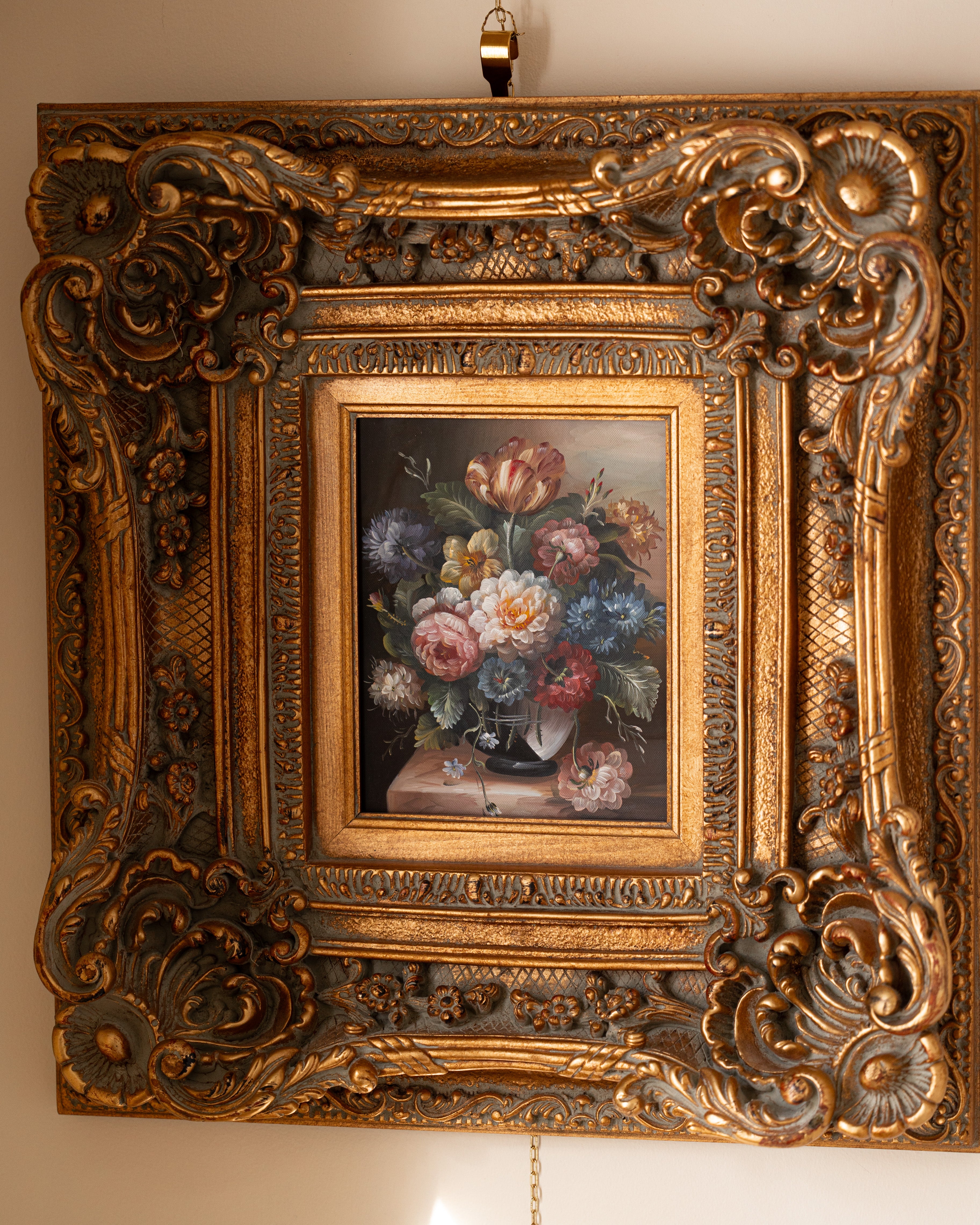 Floral Still Life in Ornate Frame