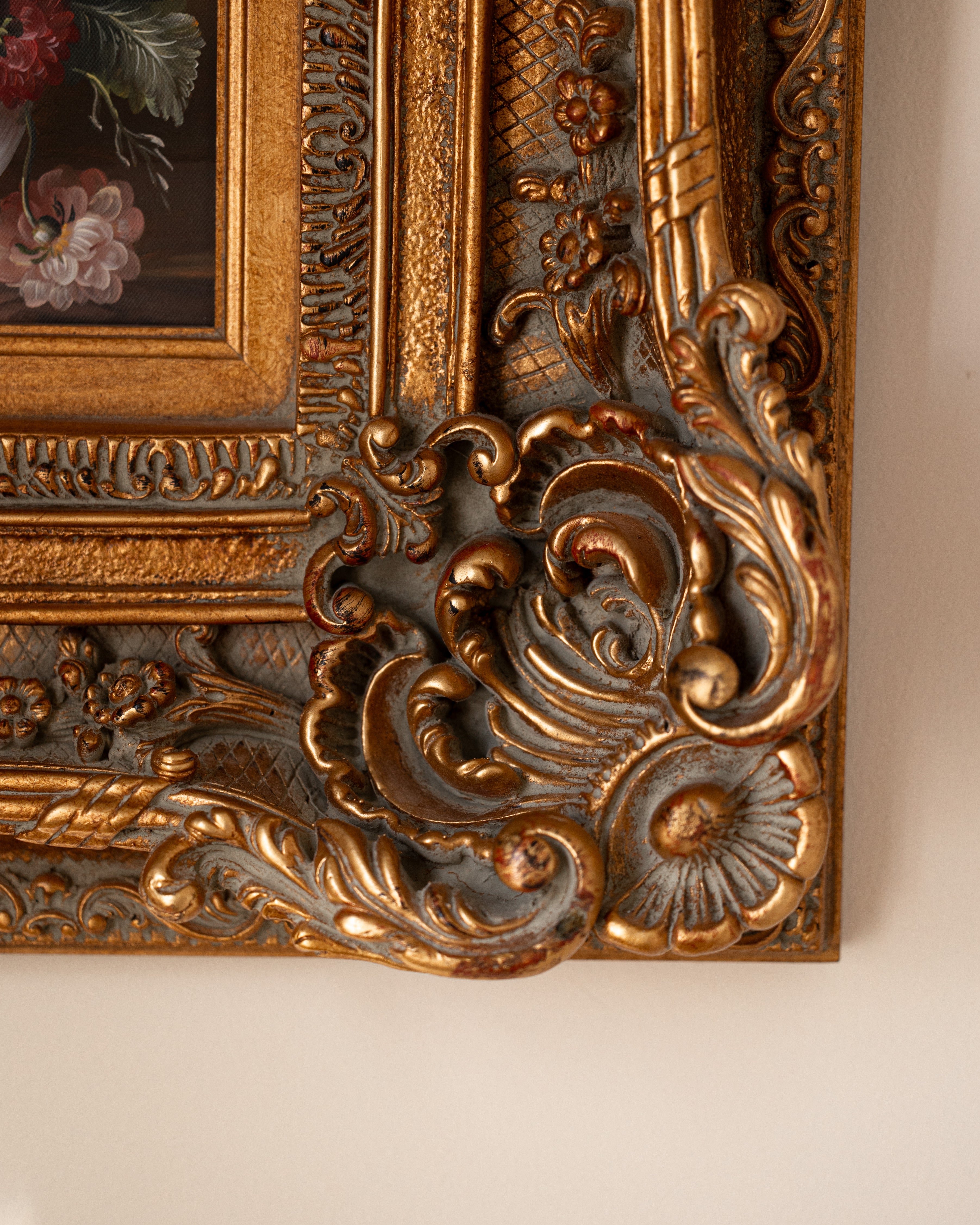 Floral Still Life in Ornate Frame