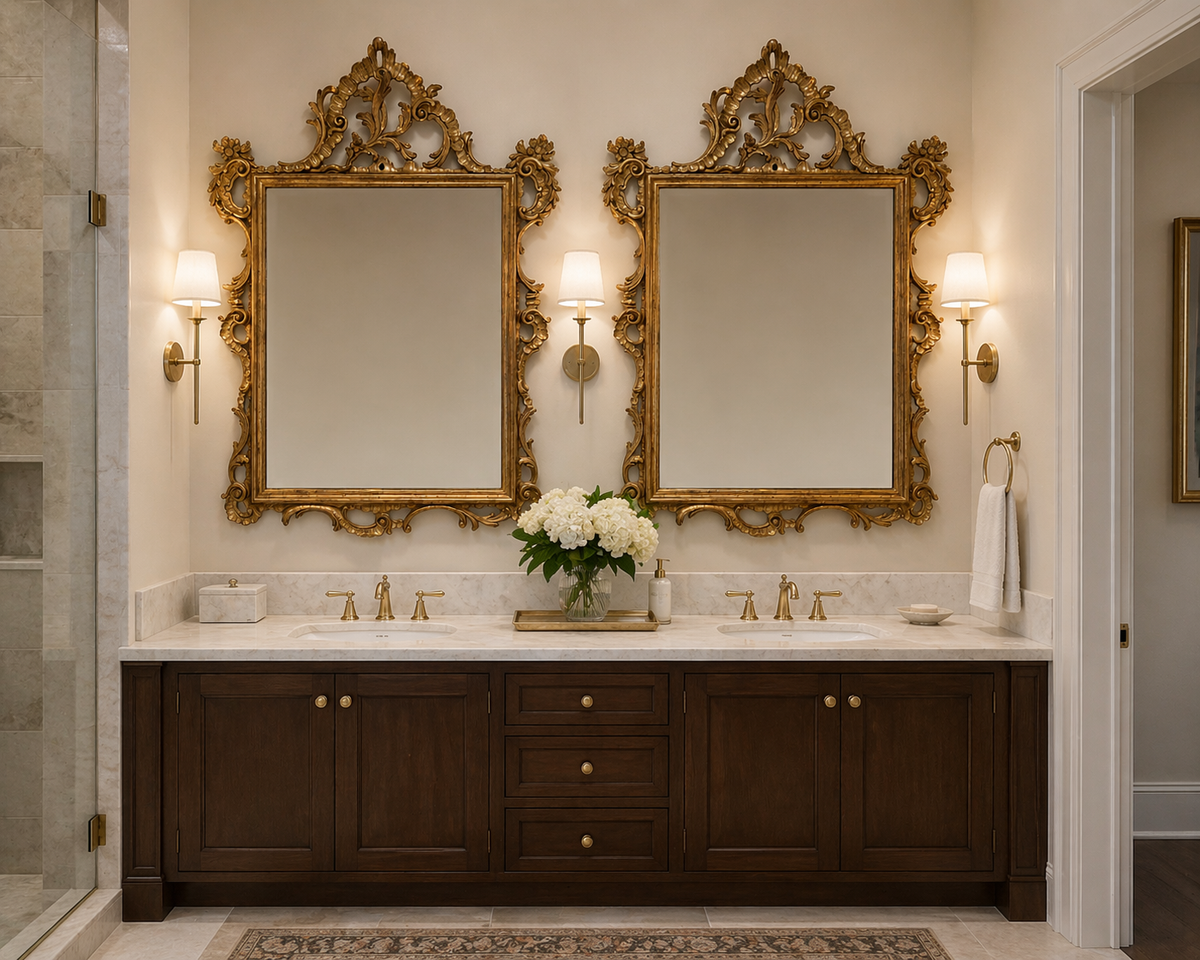 Pair of Italian Ornate Gilt Mirrors