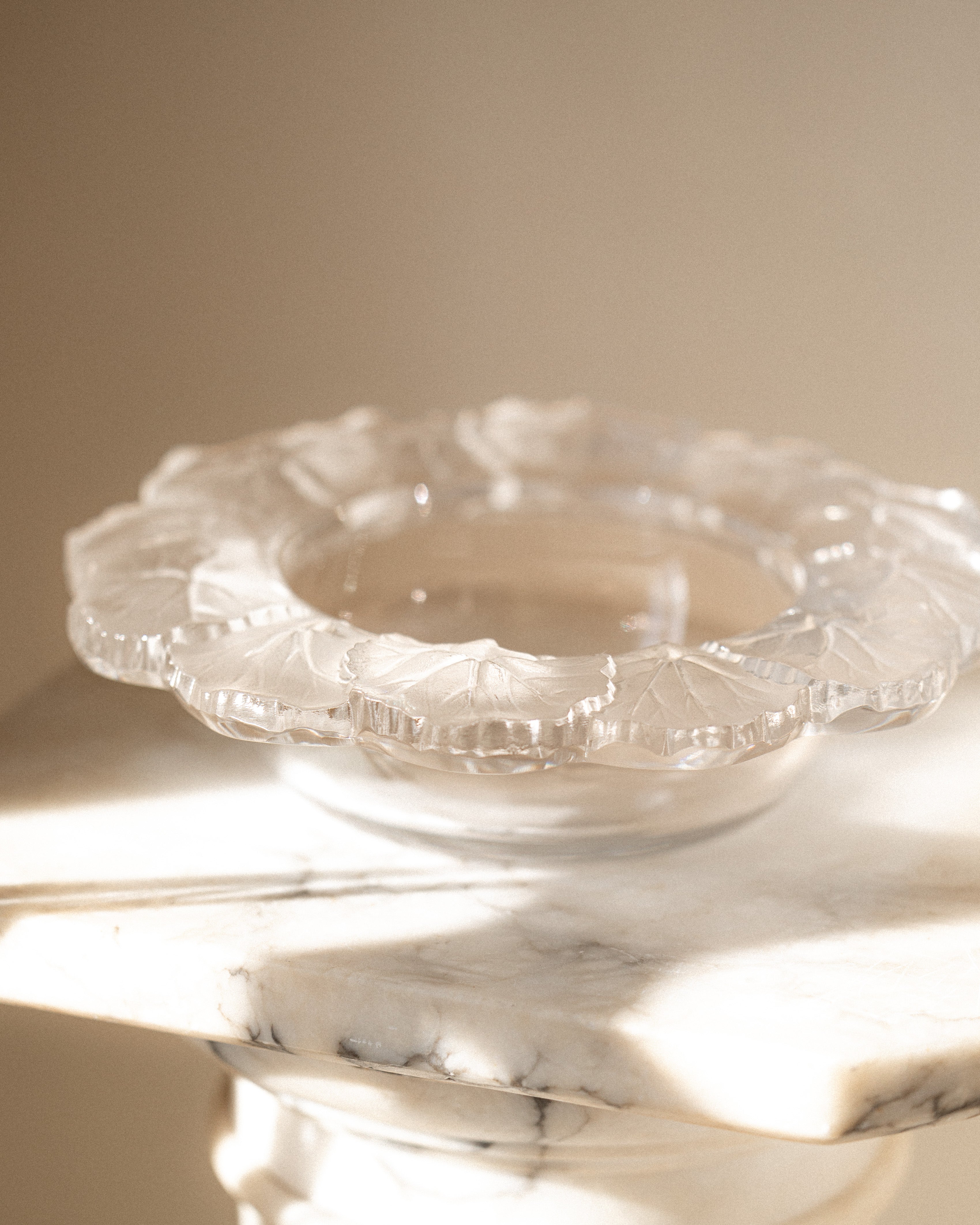 Lalique France Frosted Crystal Dish
