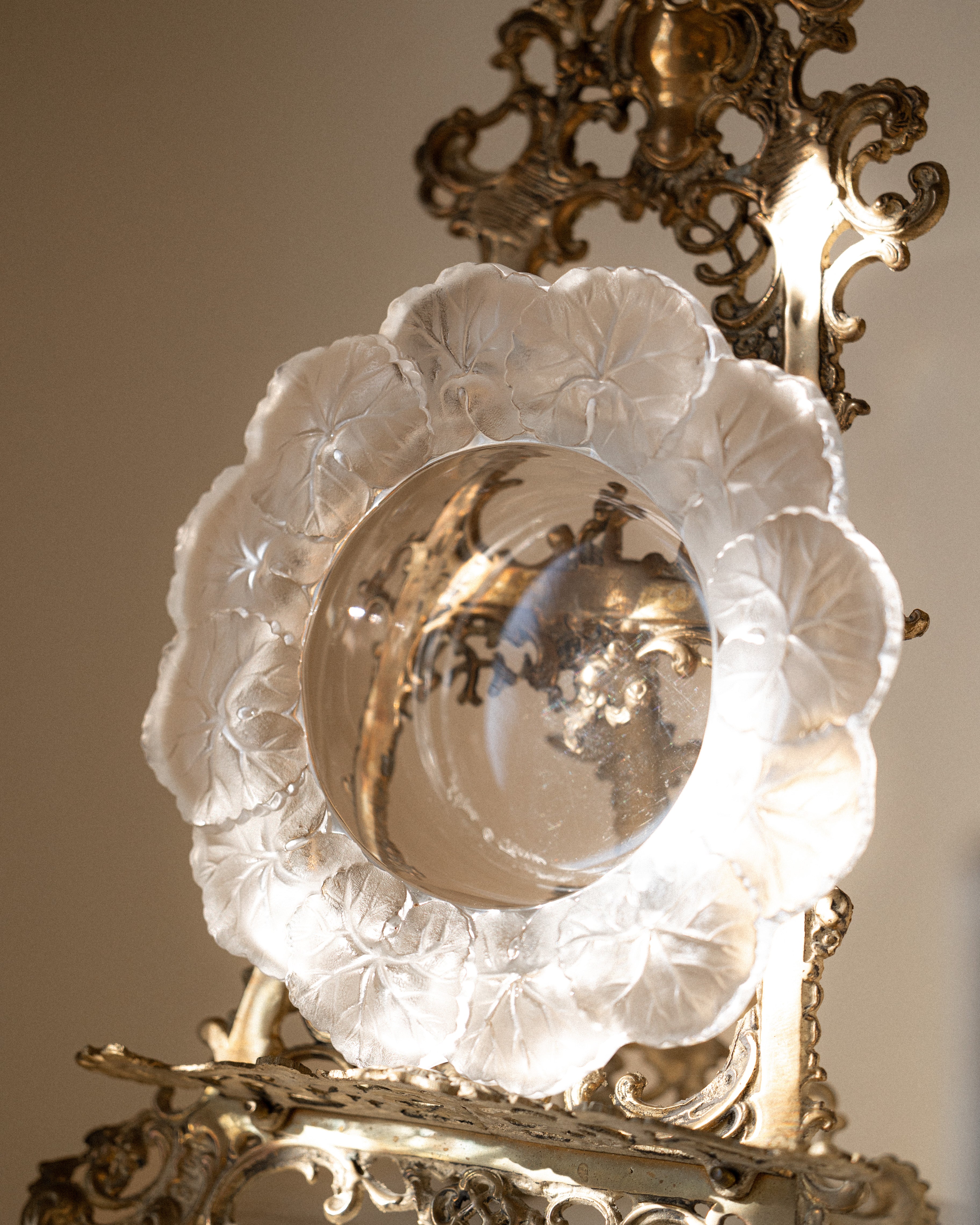 Lalique France Frosted Crystal Dish