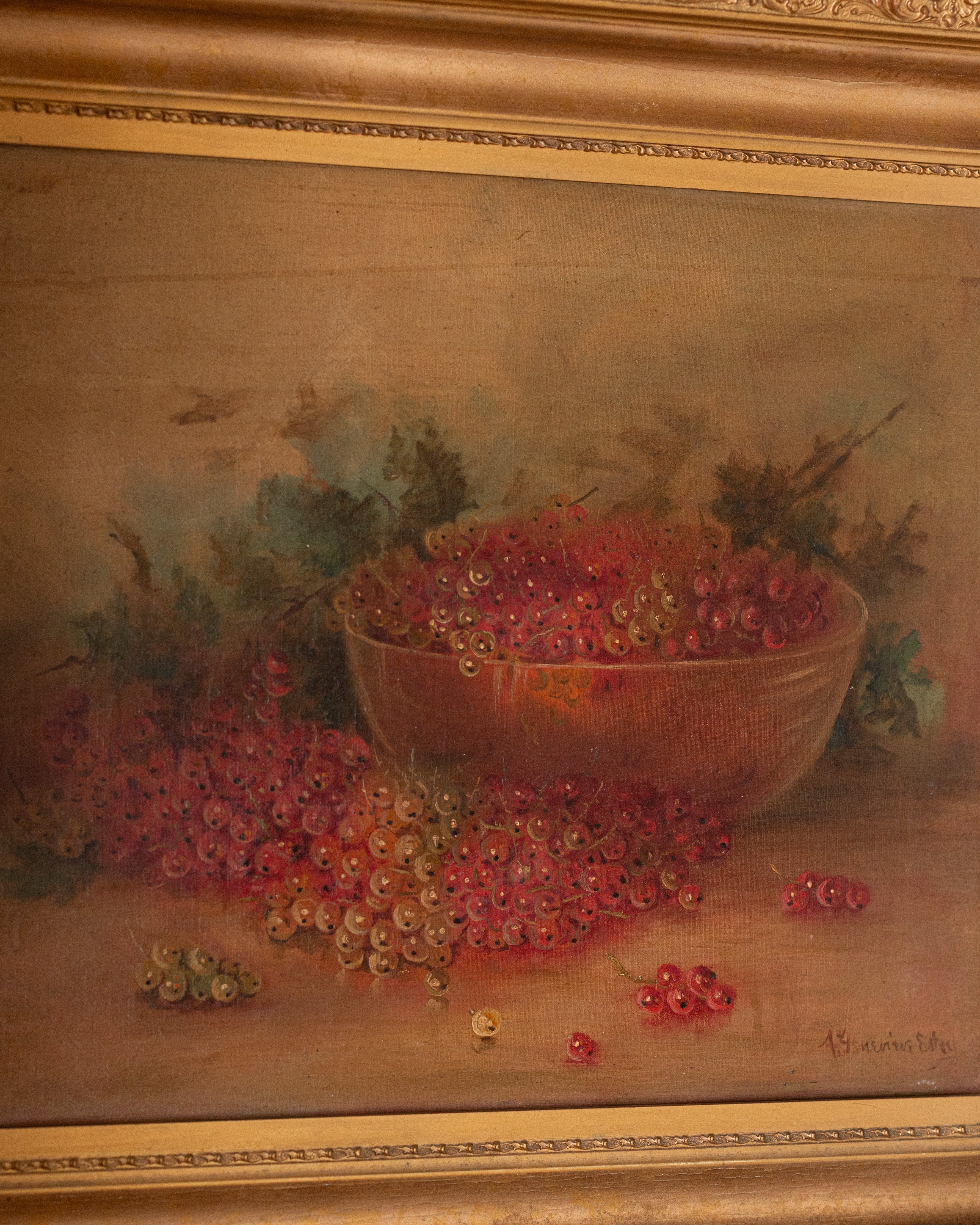 Antique Still Life of Red Currants