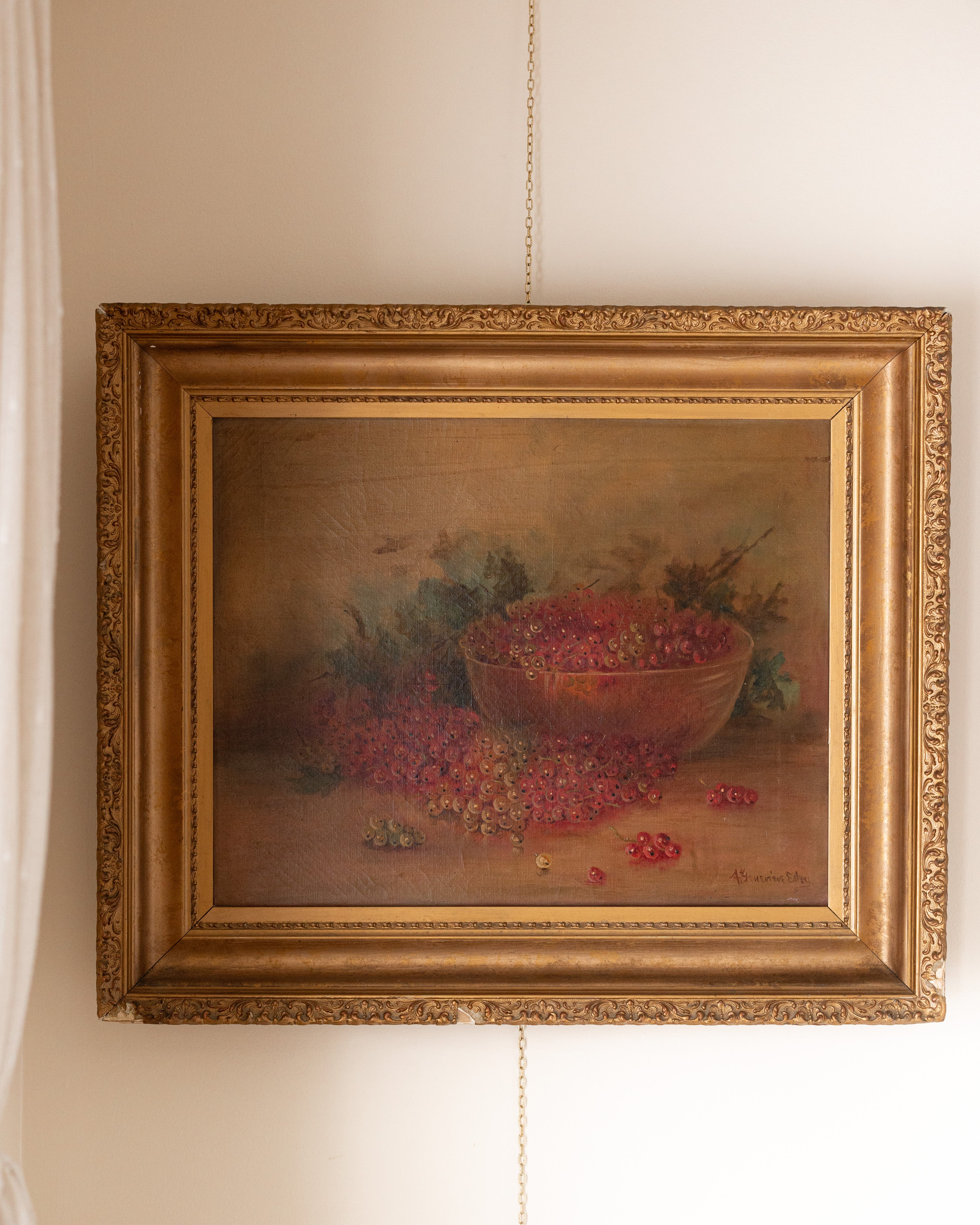 Antique Still Life of Red Currants