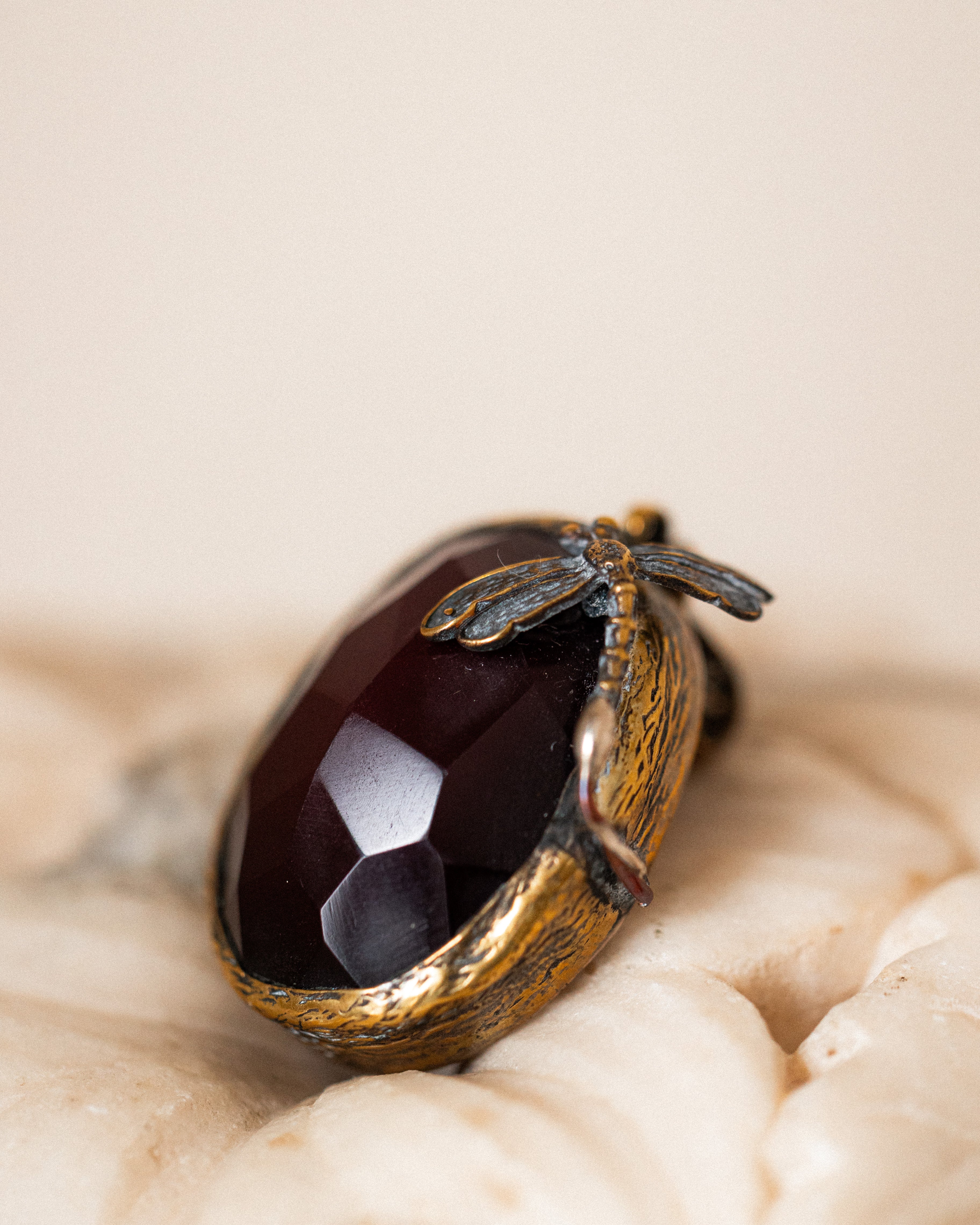 Sterling Silver Faceted Glass Dragonfly Pendant