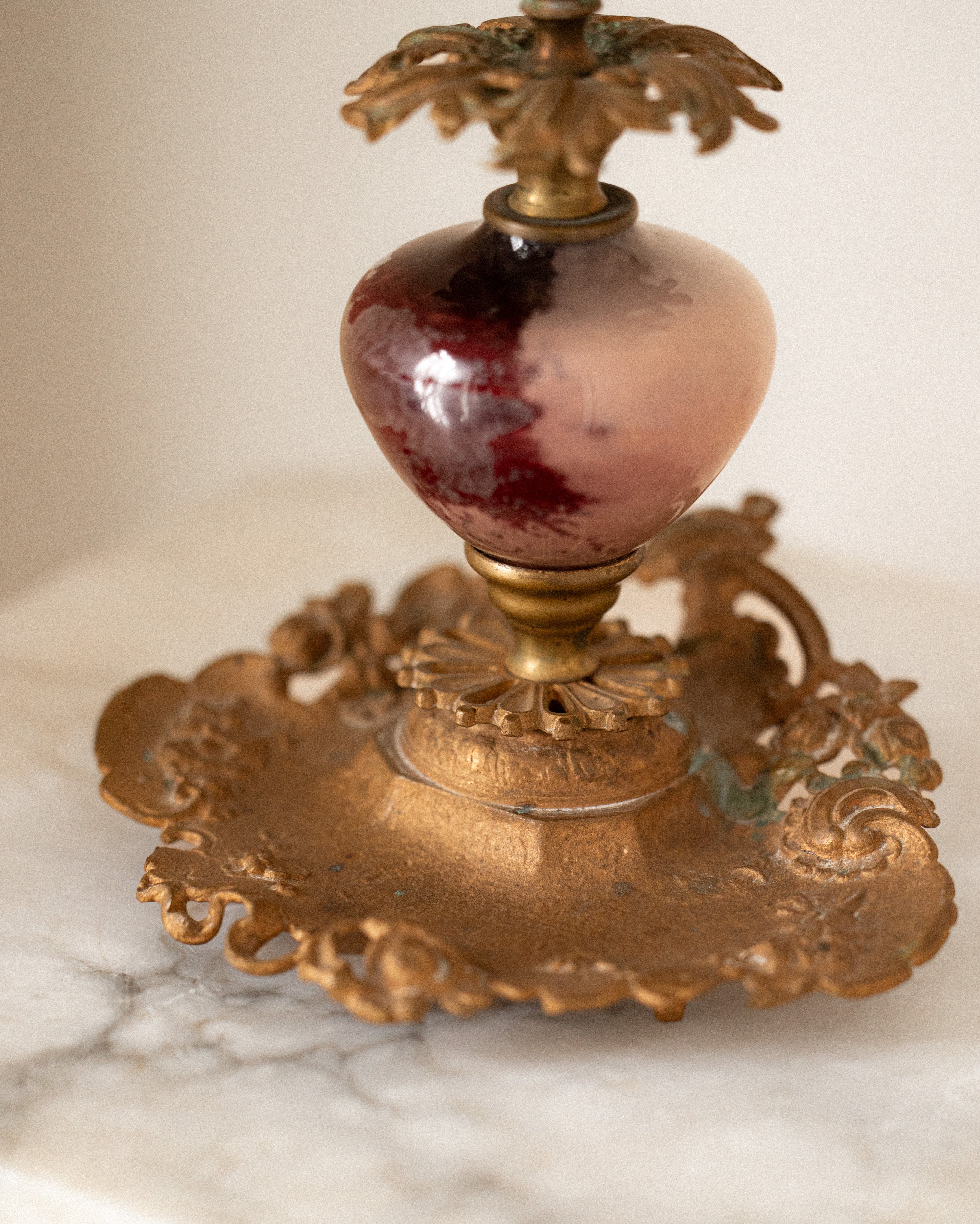 Victorian Blown Glass Candle Holder