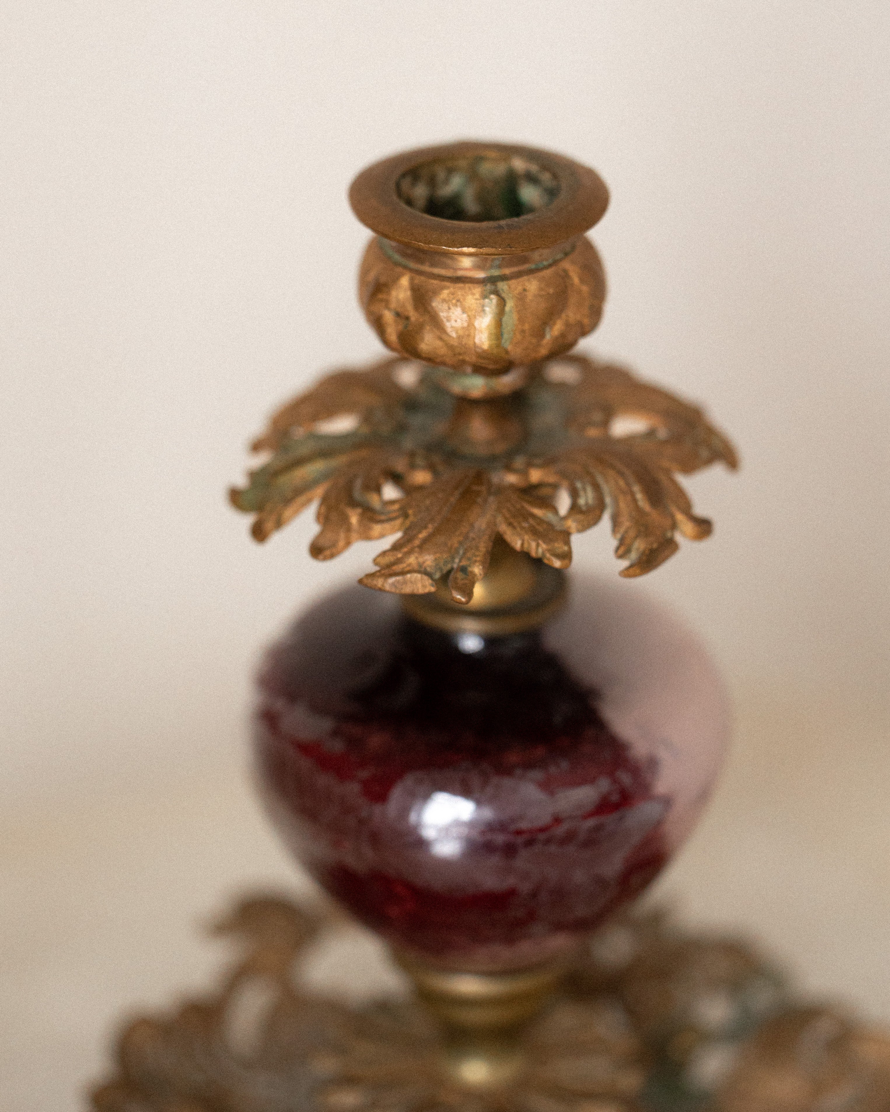 Victorian Blown Glass Candle Holder