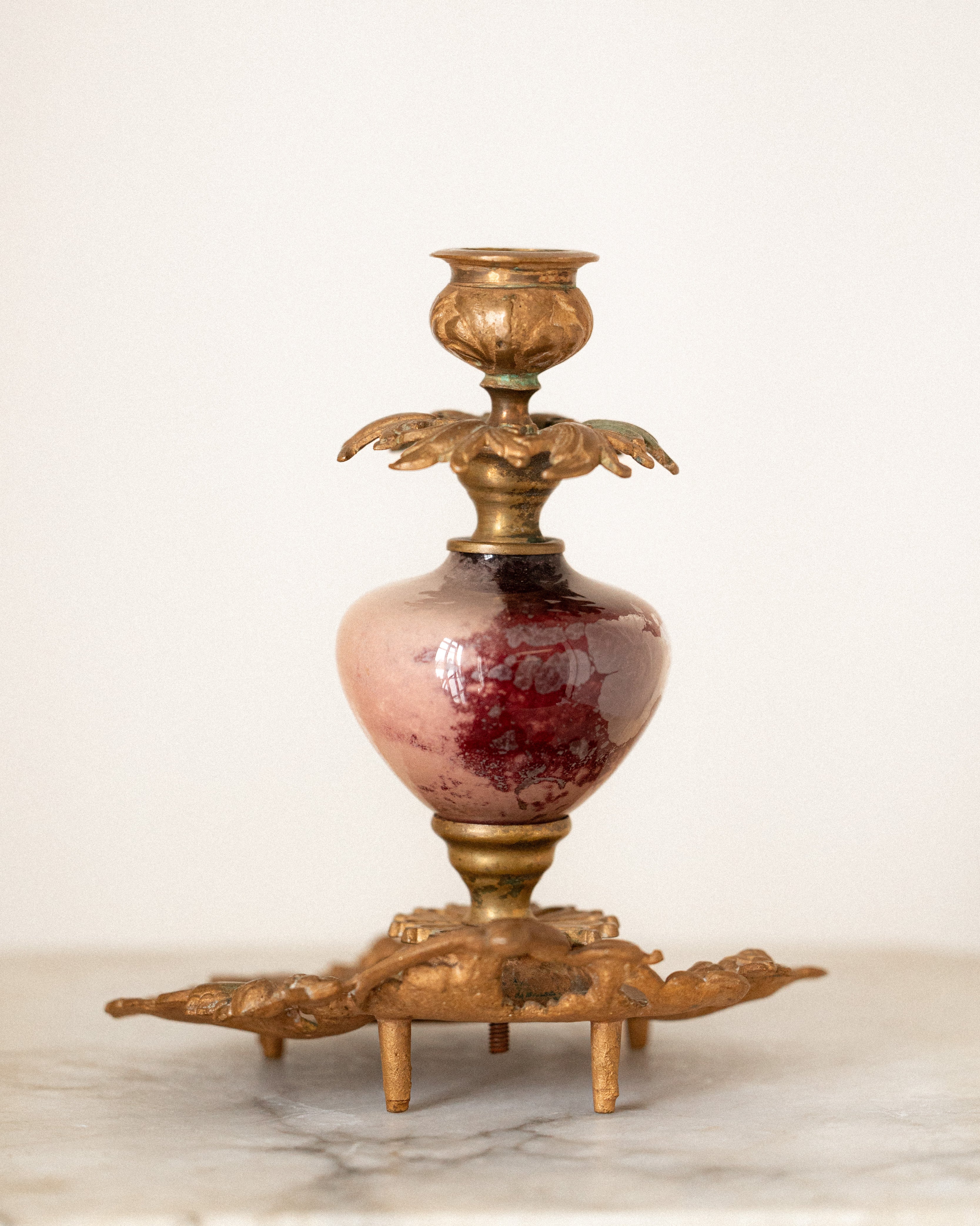 Victorian Blown Glass Candle Holder